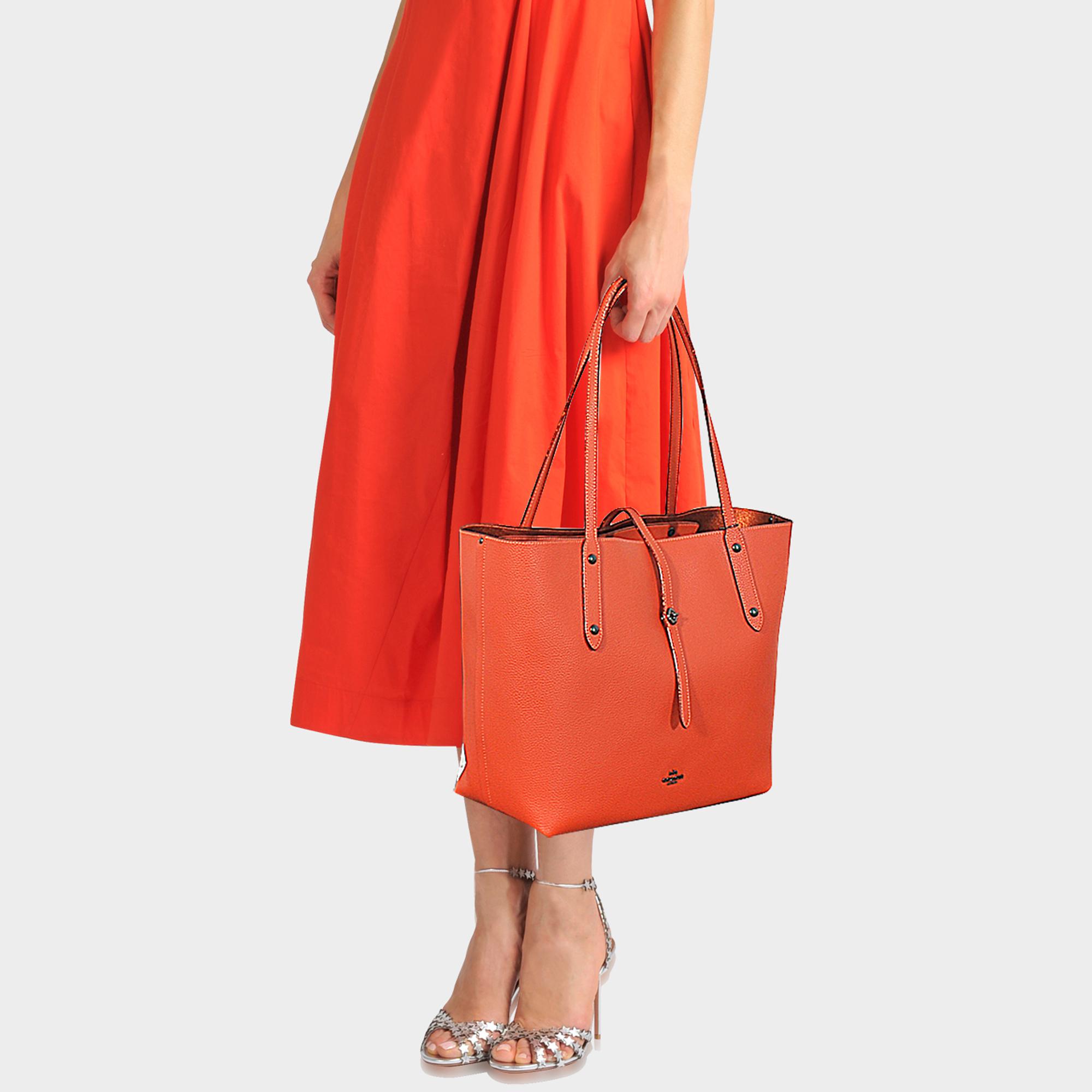 COACH Market Tote in Orange Lyst