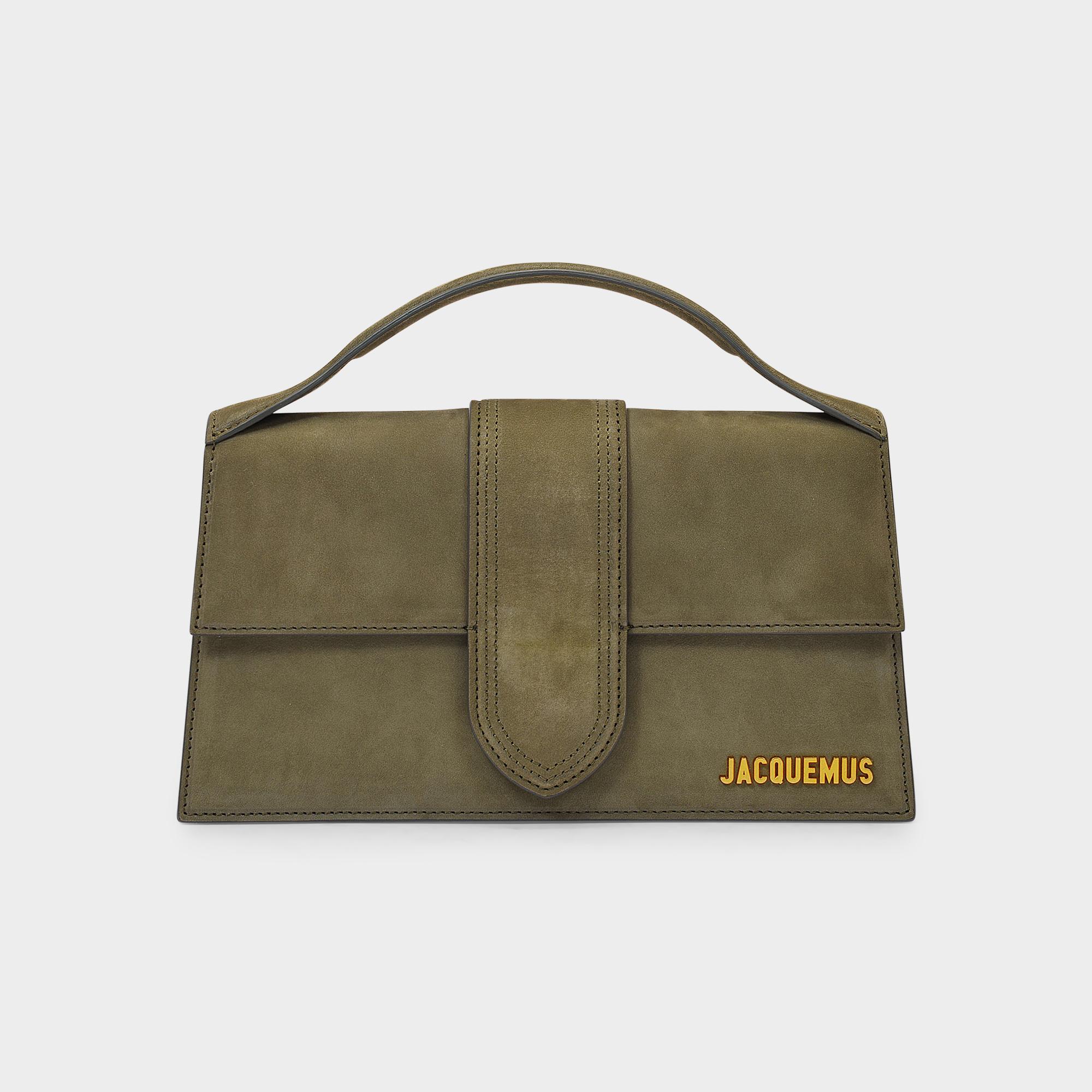 Jacquemus Handbag Le Grand Bambino In Green Forest Suede Calf Leather ...