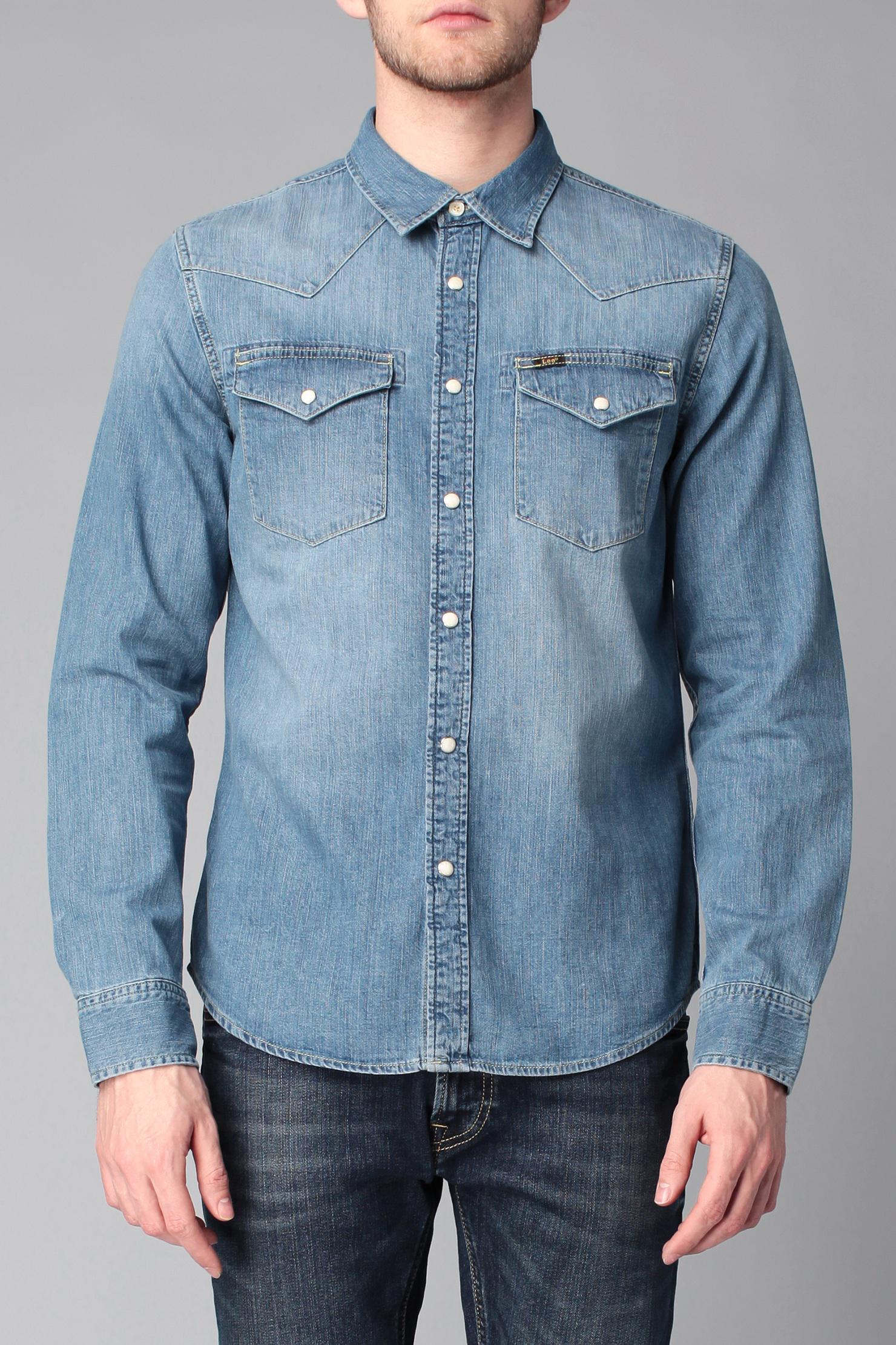 Lyst - Lee Jeans Long Sve Shirt in Blue for Men