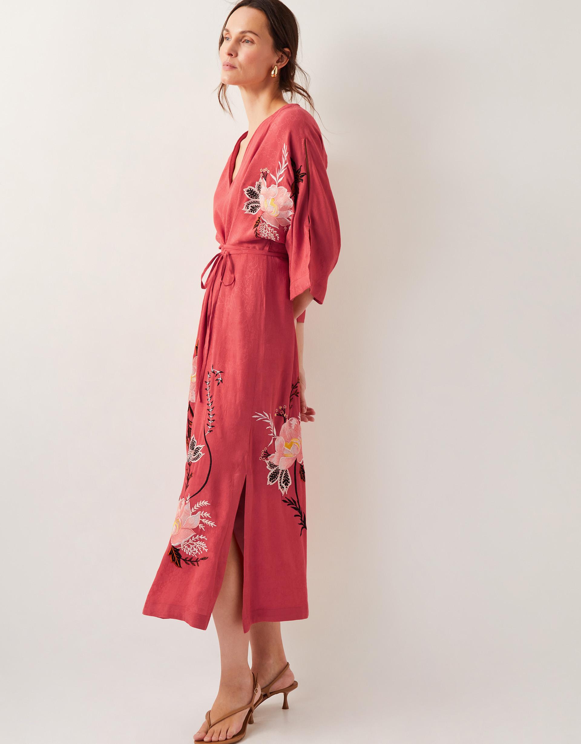 Monsoon Jasmine Kimono Midi Dress Orange in Red Lyst UK