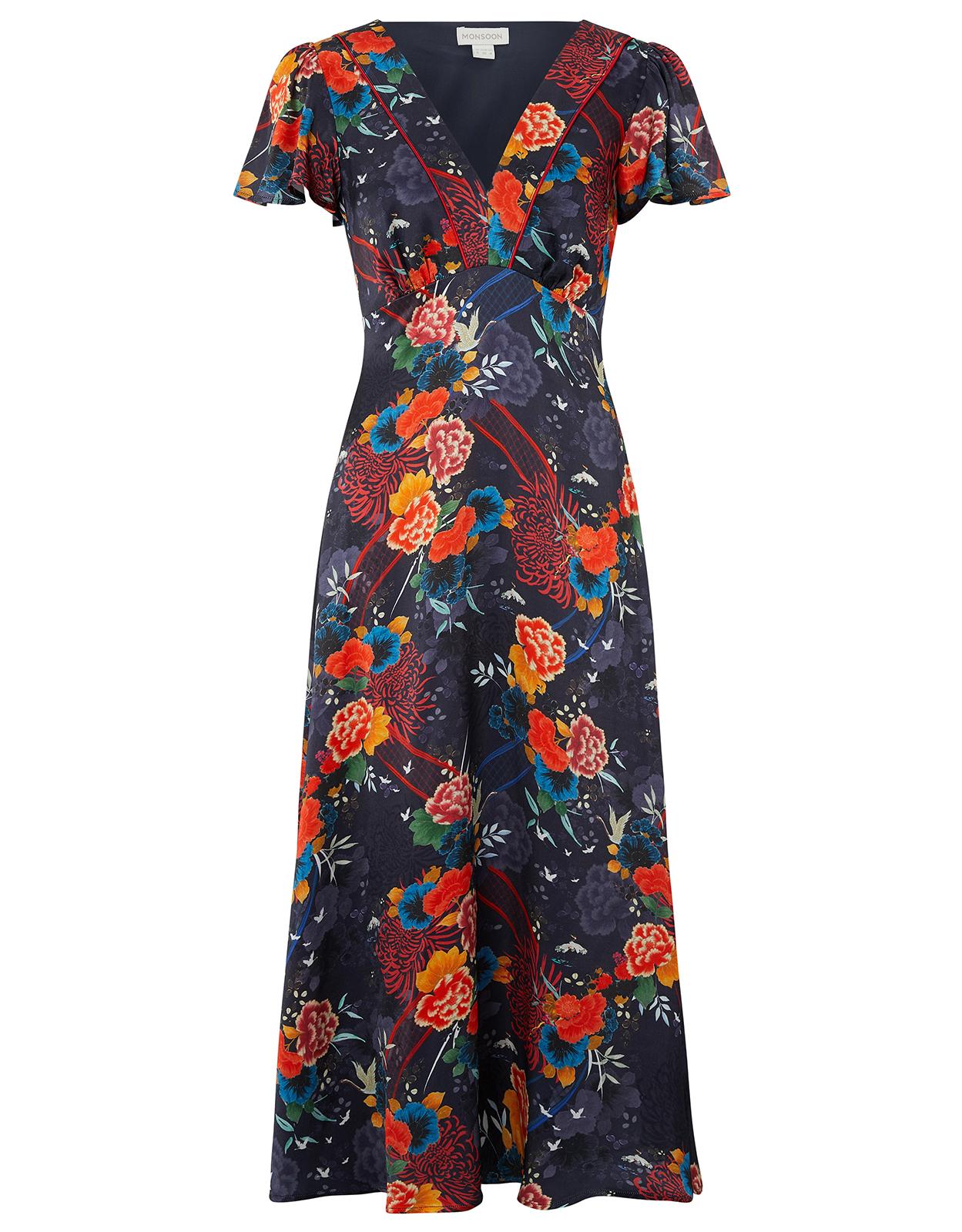 monsoon olive oriental tea dress