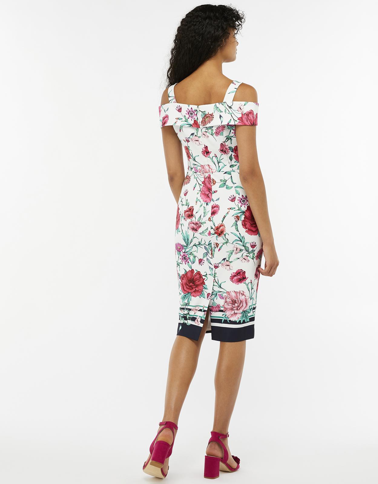 monsoon lucy print bardot dress