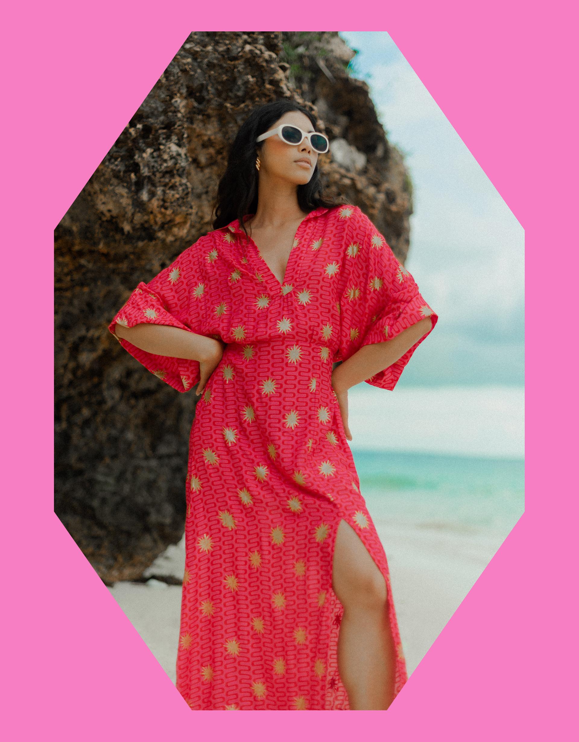 pink mini beach dress Rayon Dress Niche Monsoon, More Colours – Azure Beach and Resort Wear main image 0
