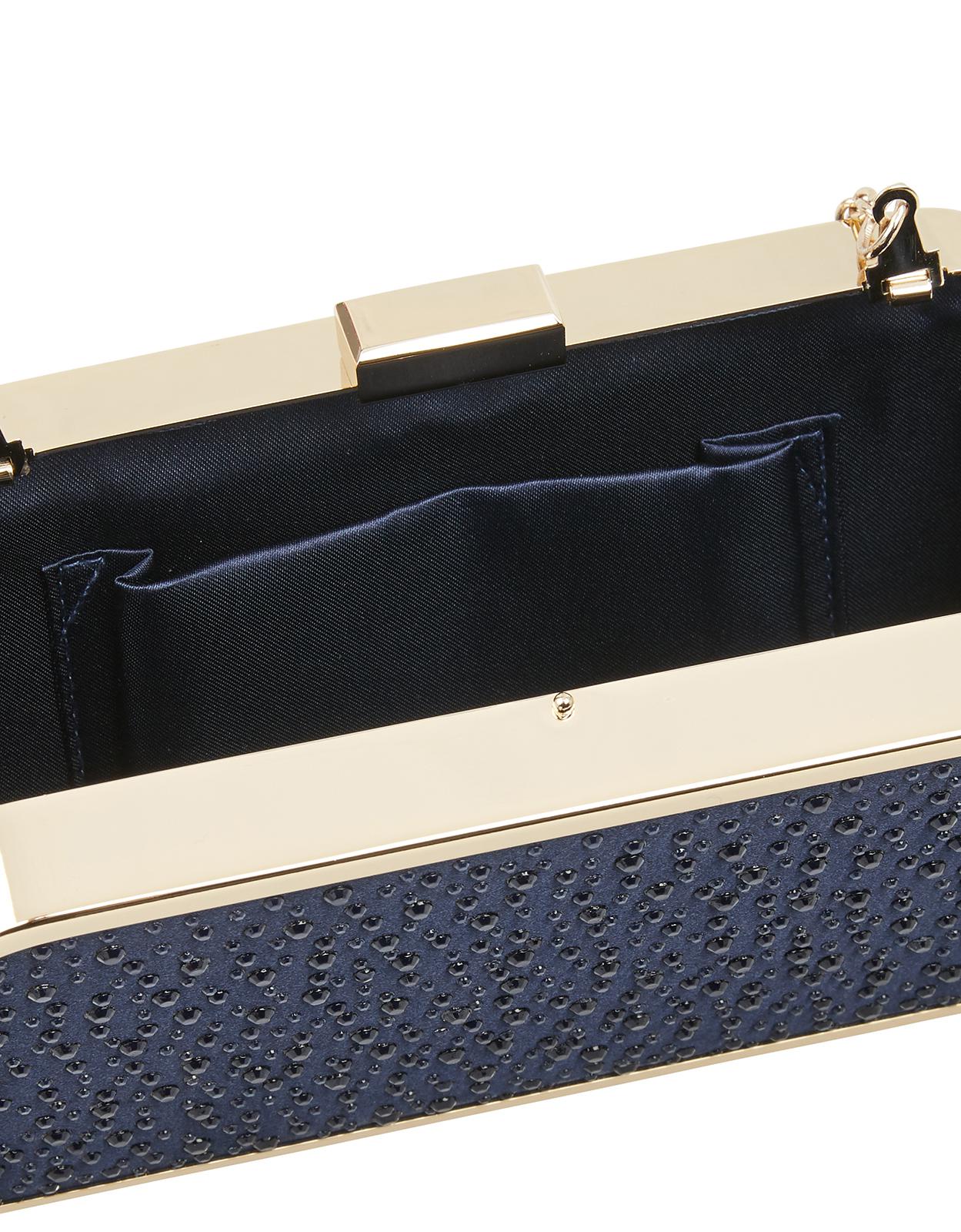 monsoon navy clutch bag
