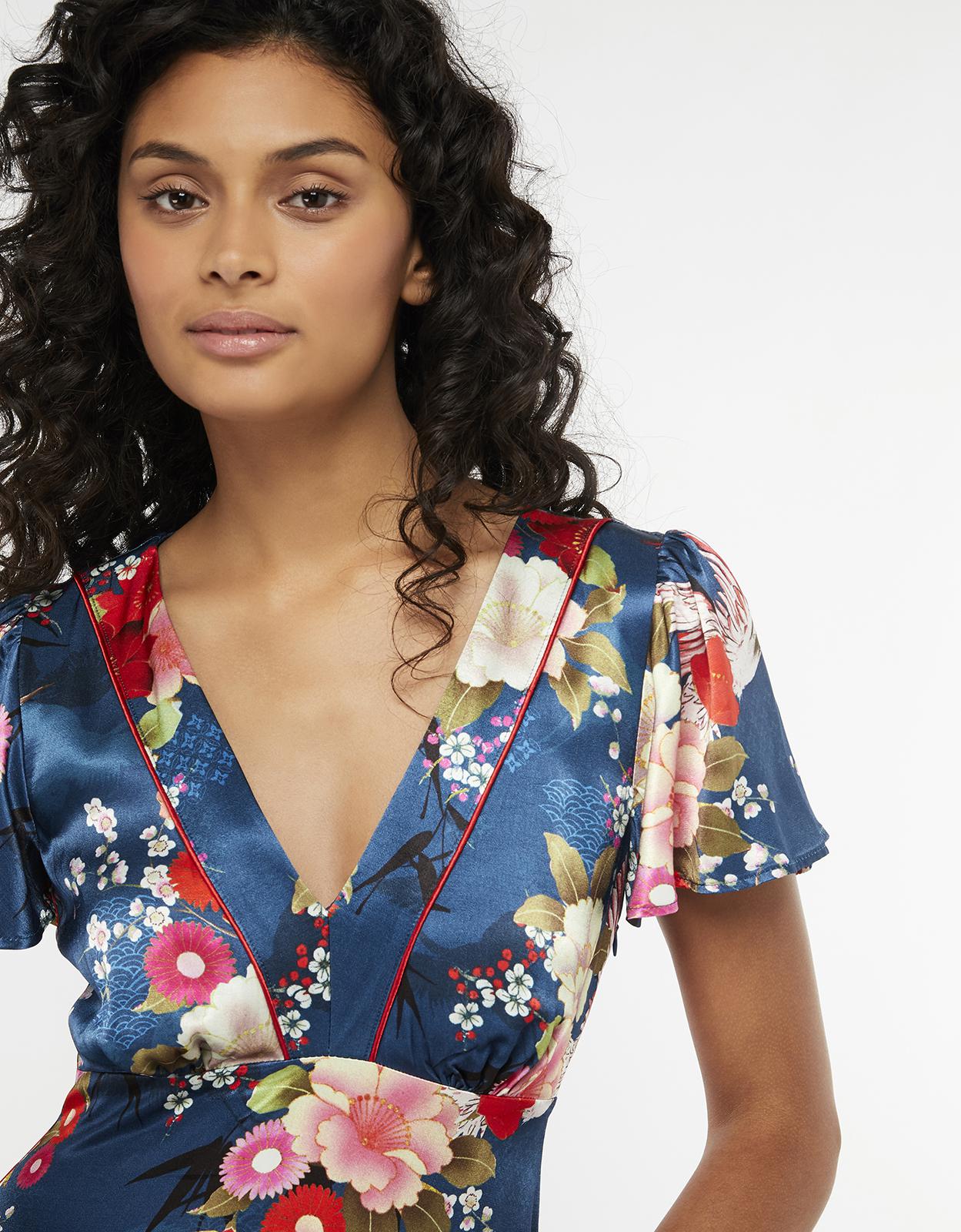 Monsoon Camilla Oriental Print Tea Dress in Blue Lyst UK
