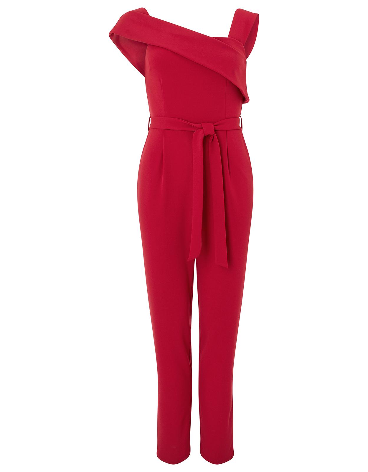 red colour jumpsuit
