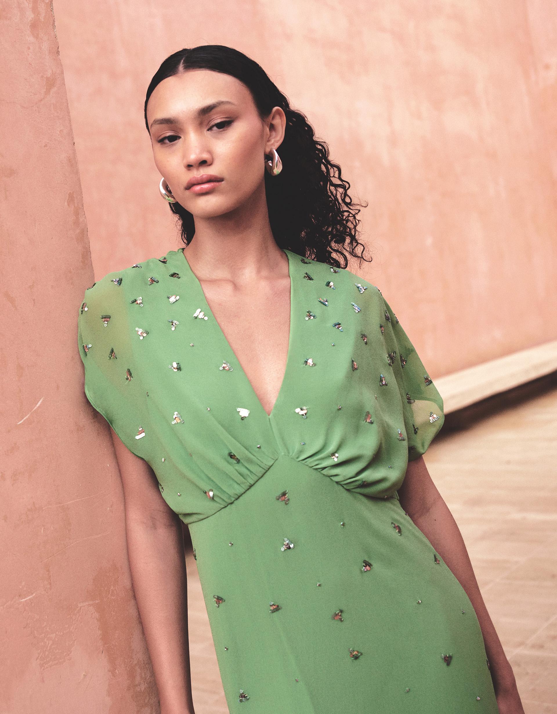 Monsoon Leona Embellished Dress Green Lyst UK