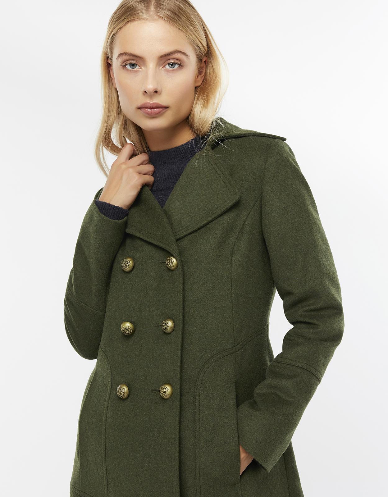 Monsoon Charlotte Wool Blend Maxi Coat in Dark Green (Green) - Lyst