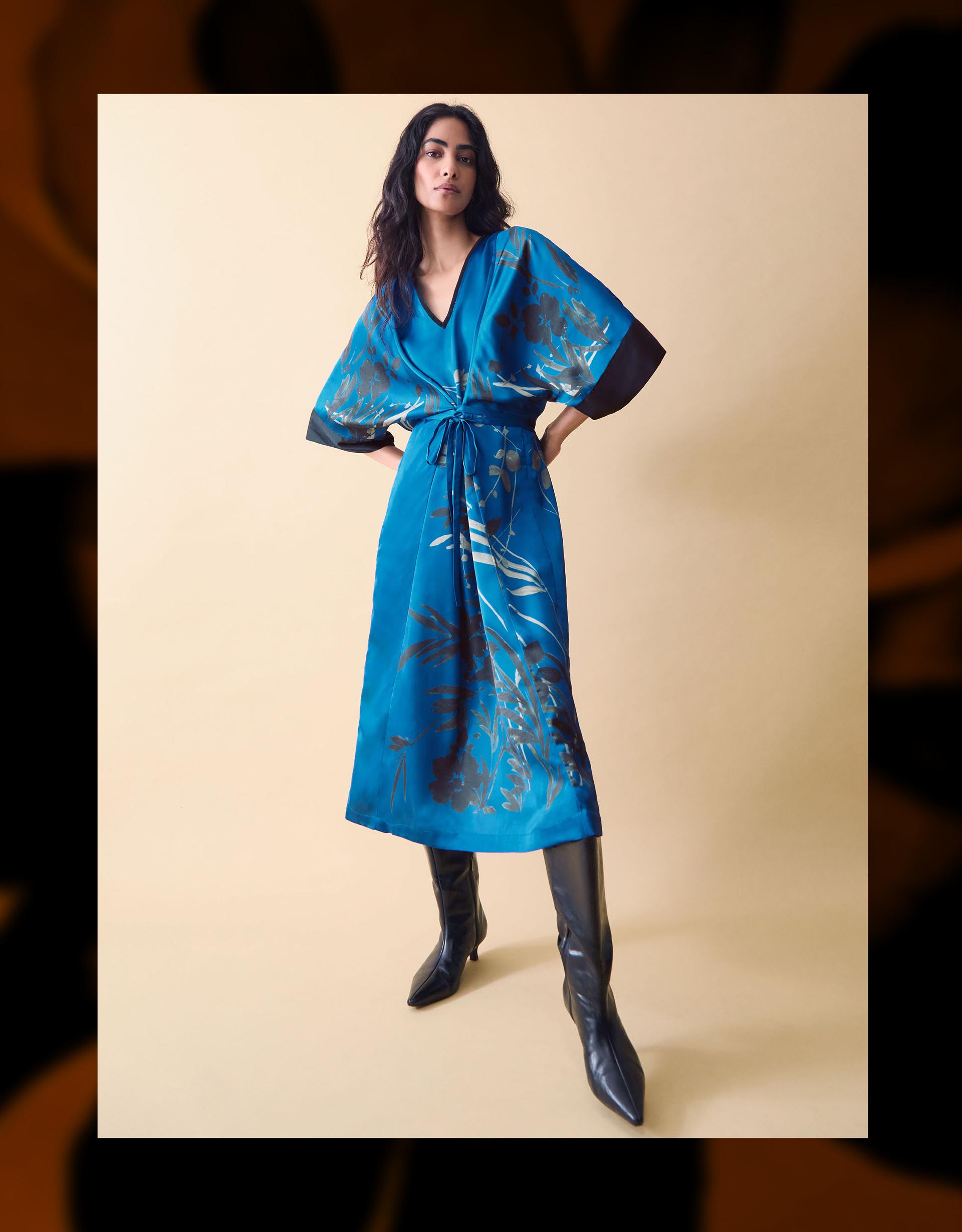 sachin and babi light blue dress White linen dress with floral embroidery Taily buy in Kyiv, price — Etnodim