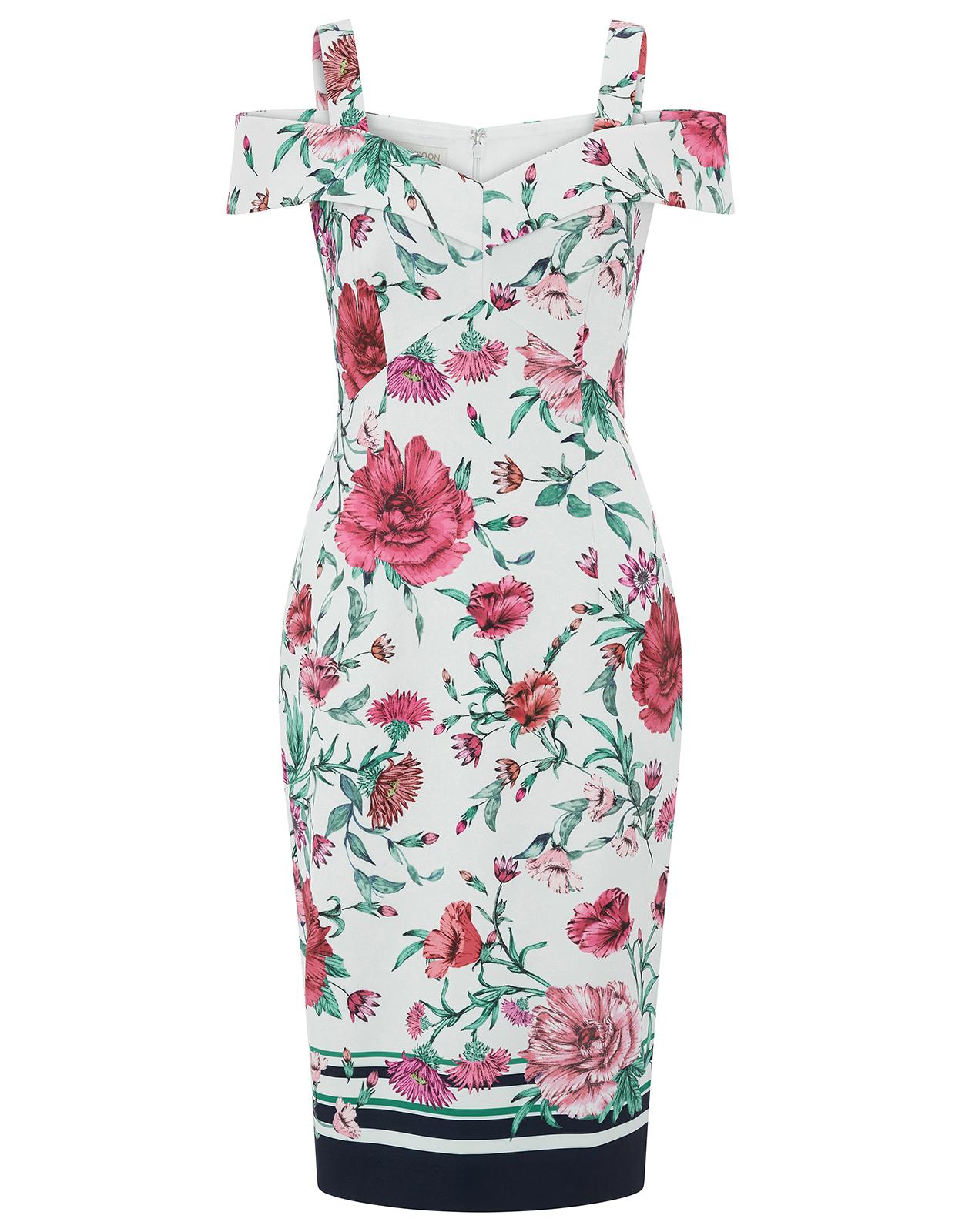 monsoon lucy print bardot dress