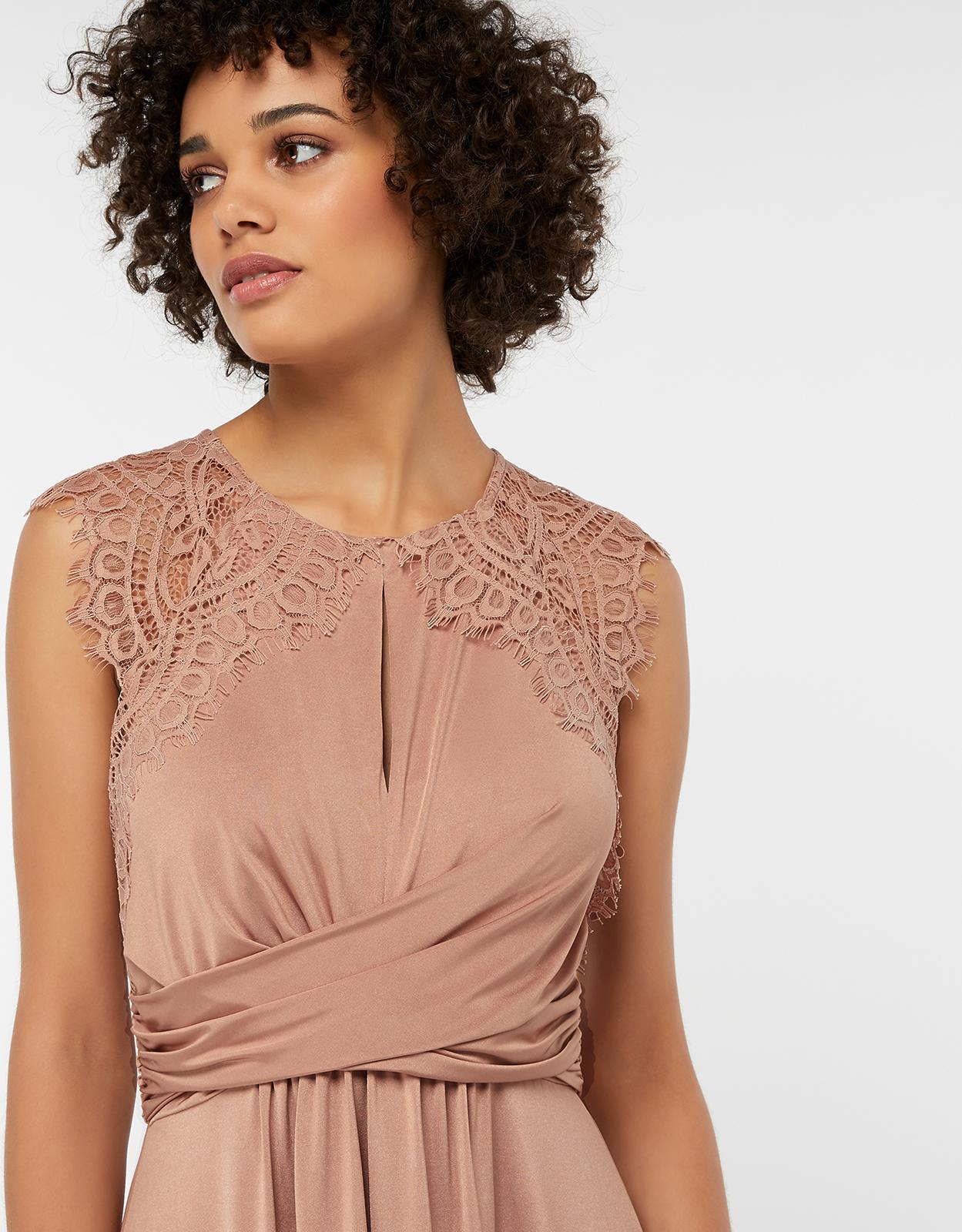 yasmeen lace jersey maxi bridesmaid dress