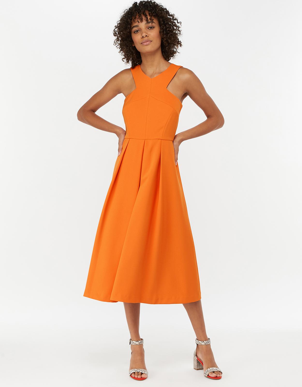 plain orange dress