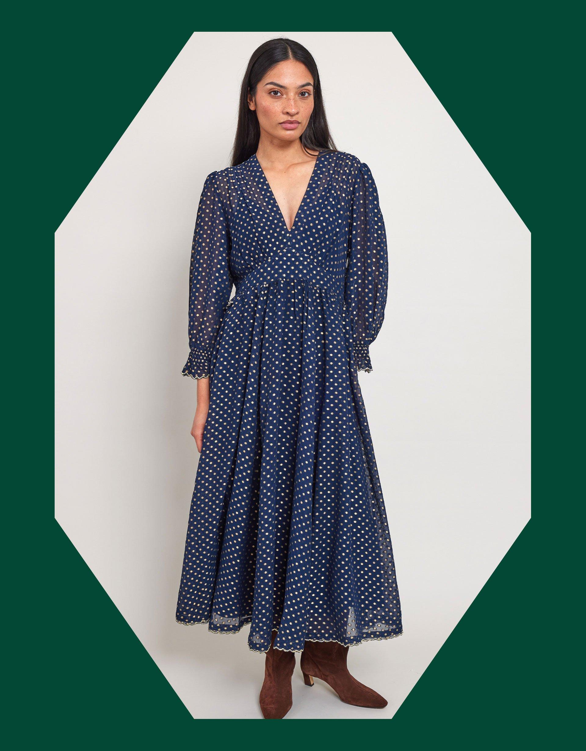 Monsoon polka dot dress hot sale