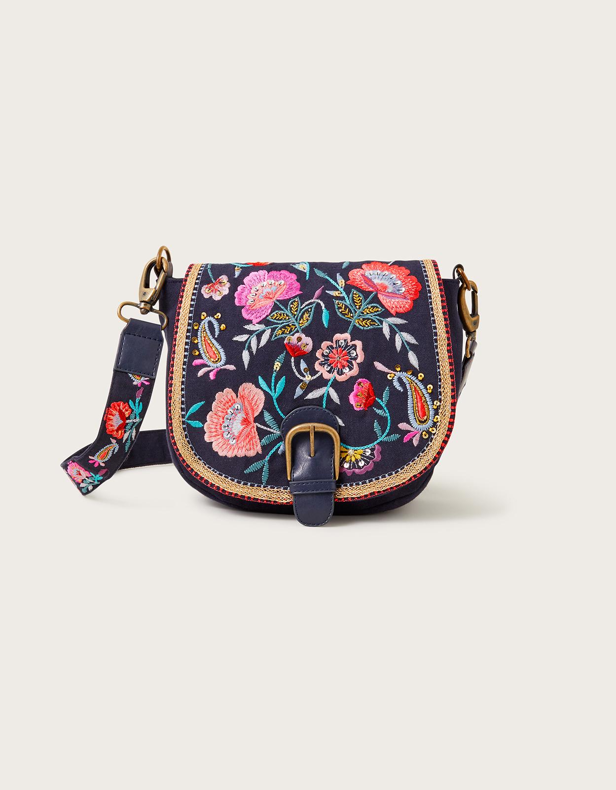 Monsoon Embroidered Saddle Bag in Blue Lyst UK