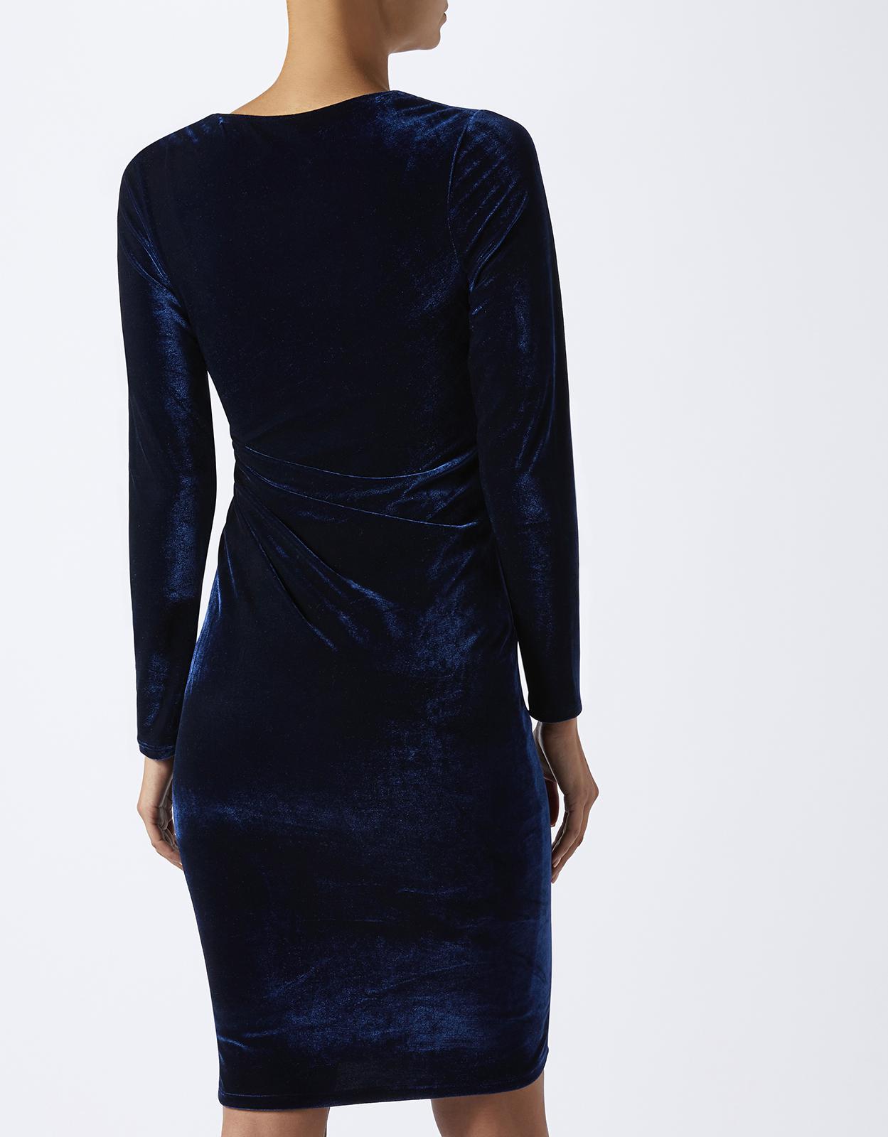 monsoon blue velvet dress