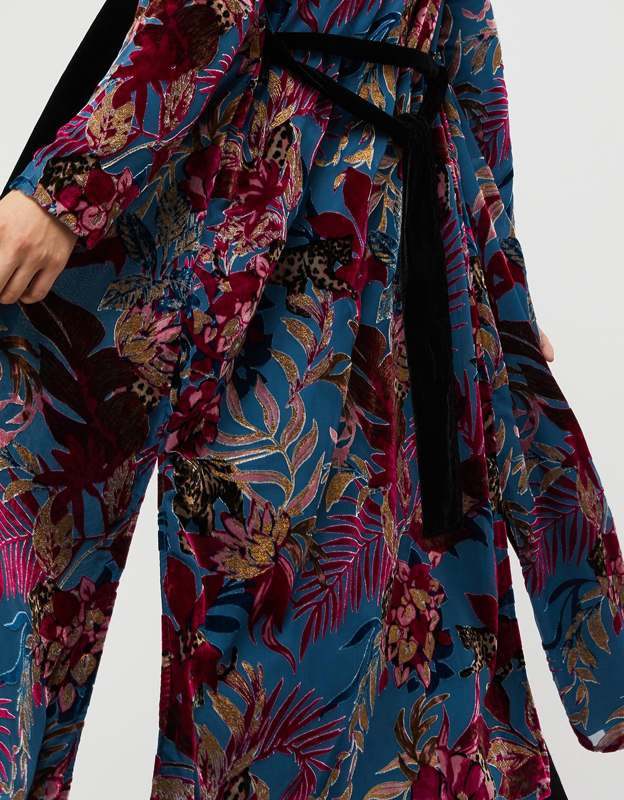 Monsoon lyra Devore Kimono Jacket in Blue Lyst UK