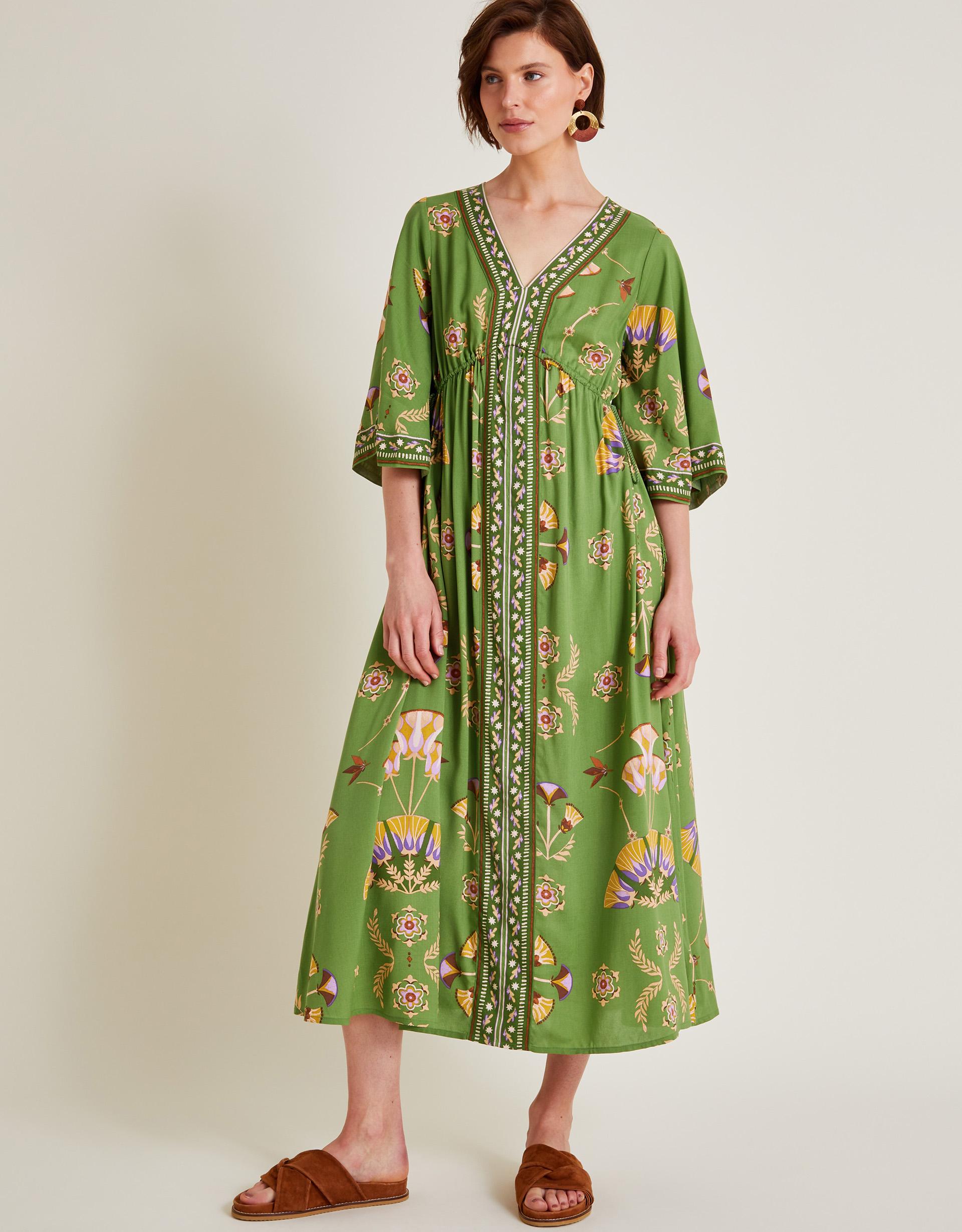 Monsoon Mollie Printed Midi Dress Green Lyst UK