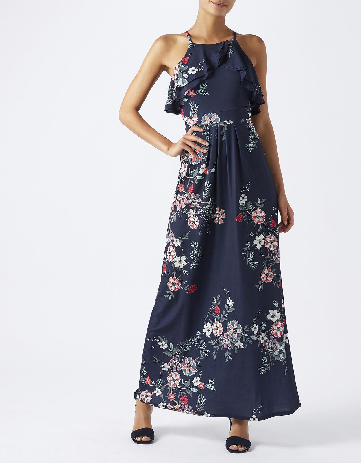 Monsoon Synthetic Sabina Floral Print Maxi Dress in Navy (Blue) Lyst