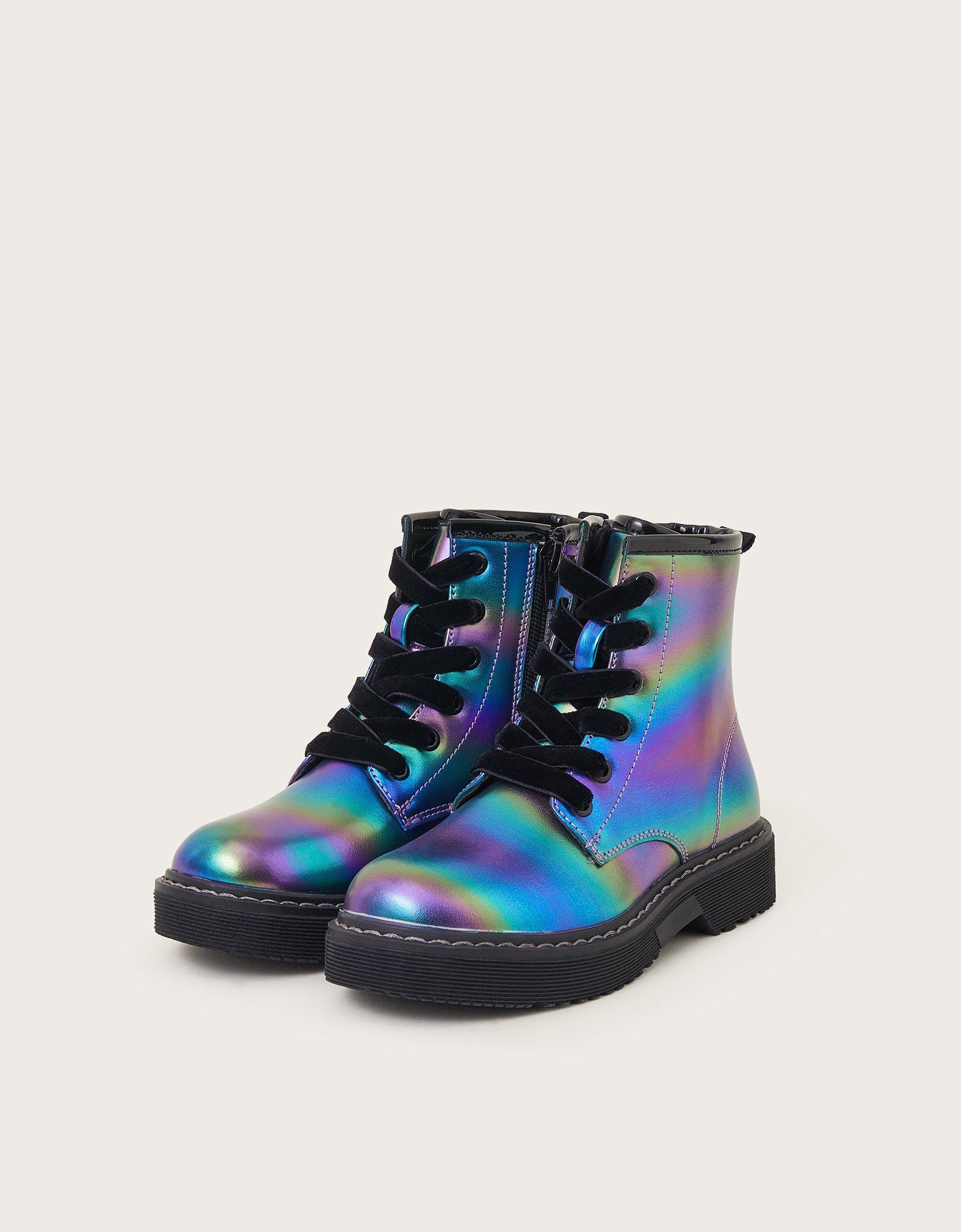 Monsoon Metallic Rainbow Lace up Boots Multi in Blue Lyst UK