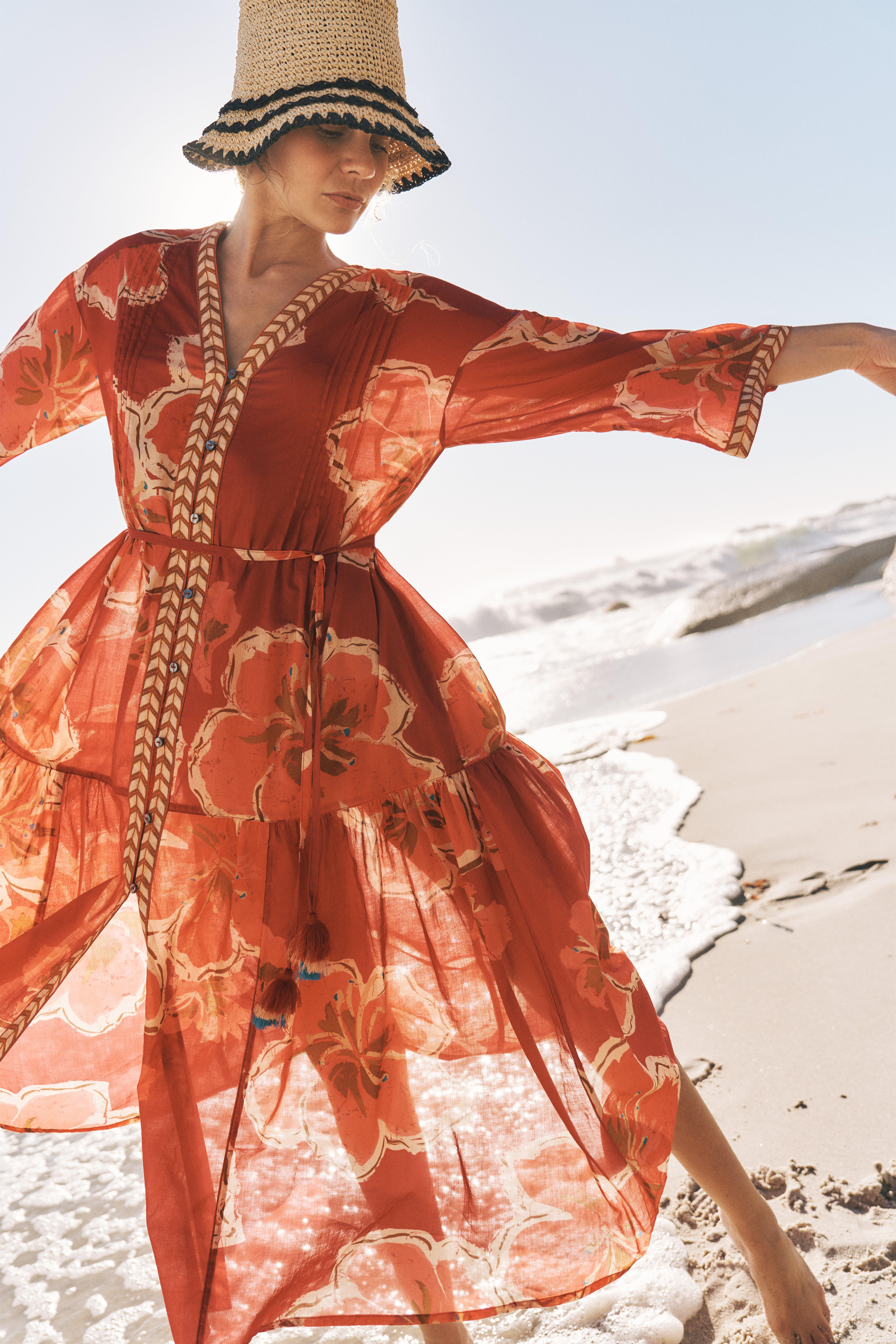 monsoon fusion orange dress Mila Fit and Flare Midi Dress Orange | Evening Dresses