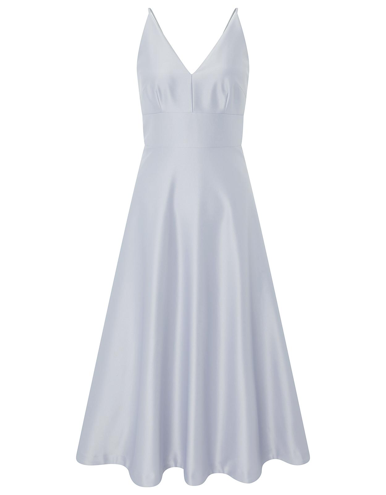 abbey satin bow midi dress