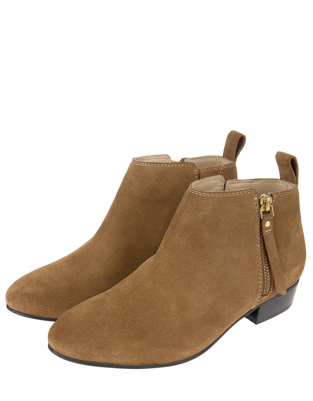 low cut leather booties