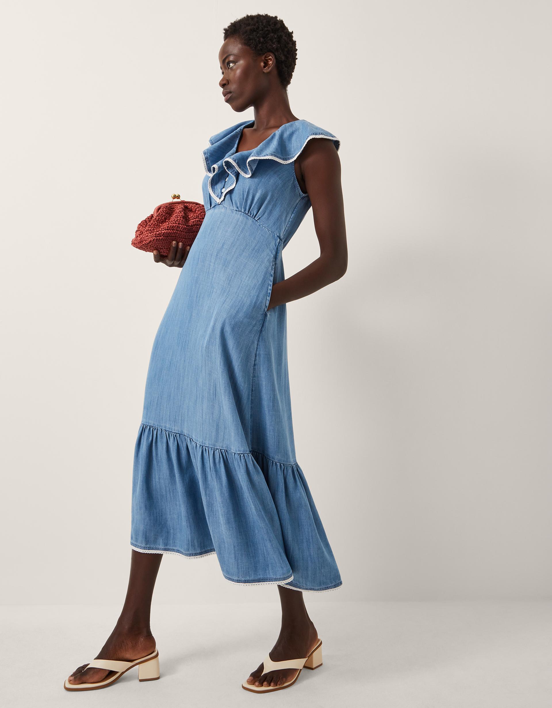 monsoon lulu denim dress Monsoon Lulu Daisy Dress - Denim