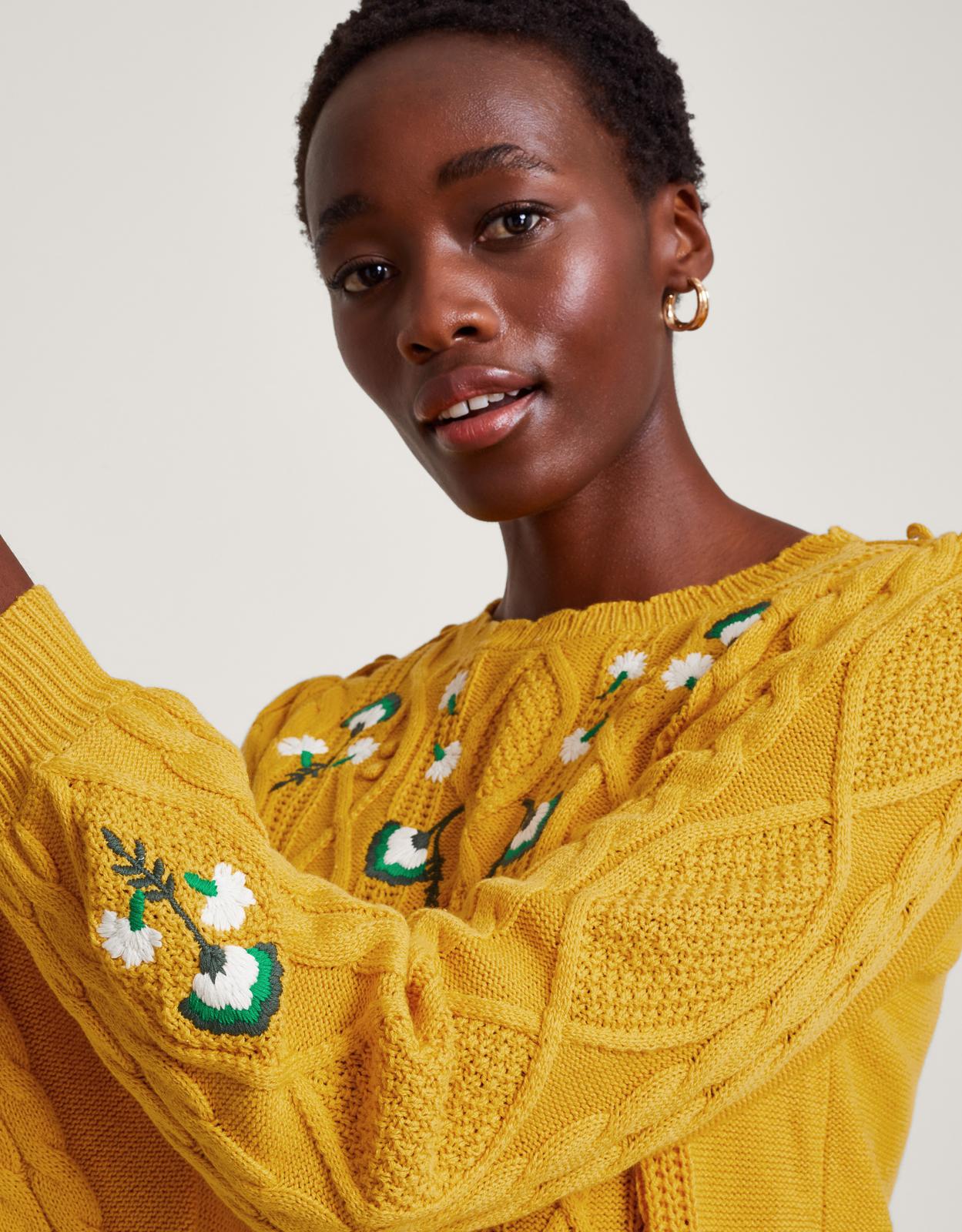 Yellow designer jumper clearance