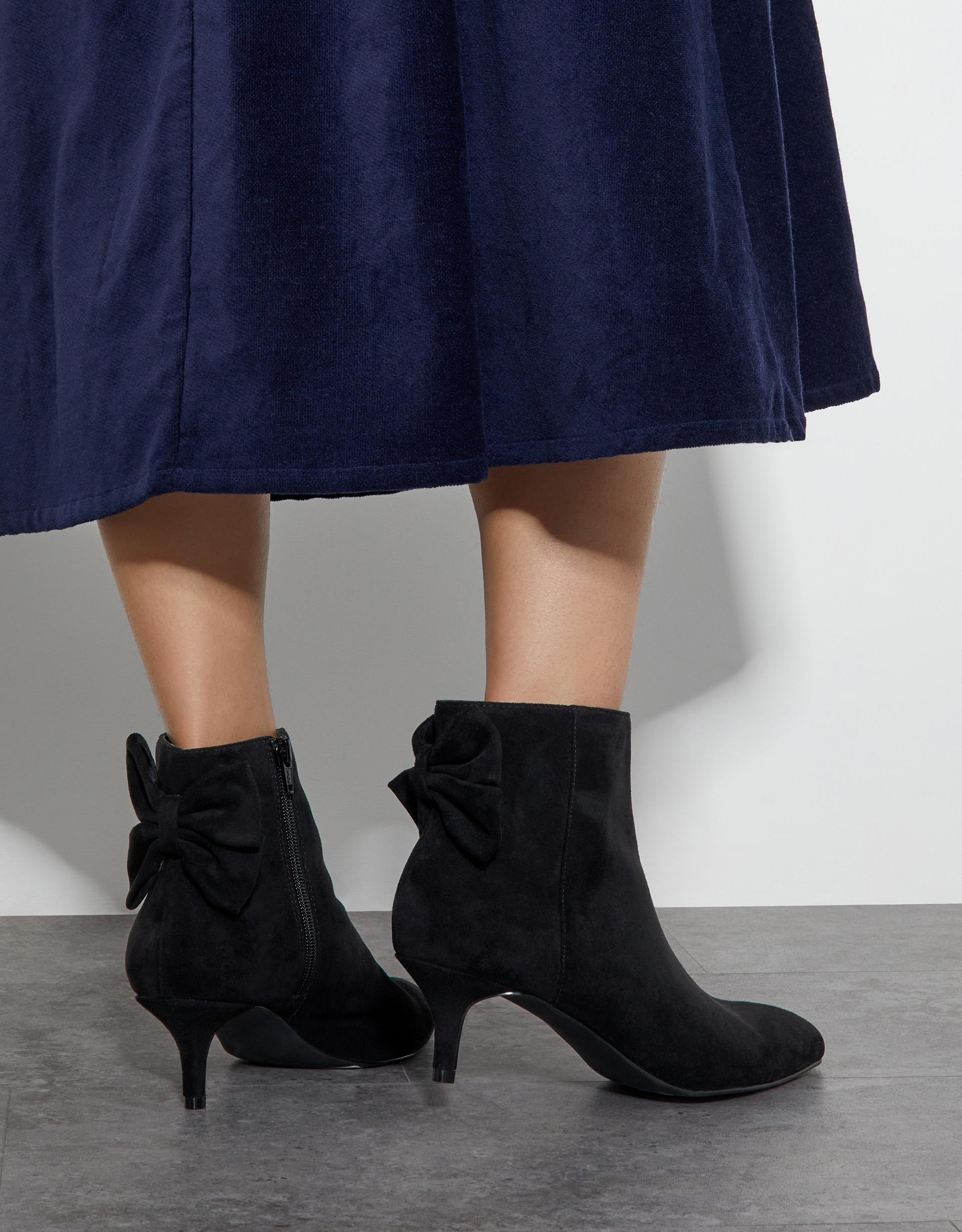 Monsoon Evie Kitten Heel Bow Boots Black in Blue Lyst UK