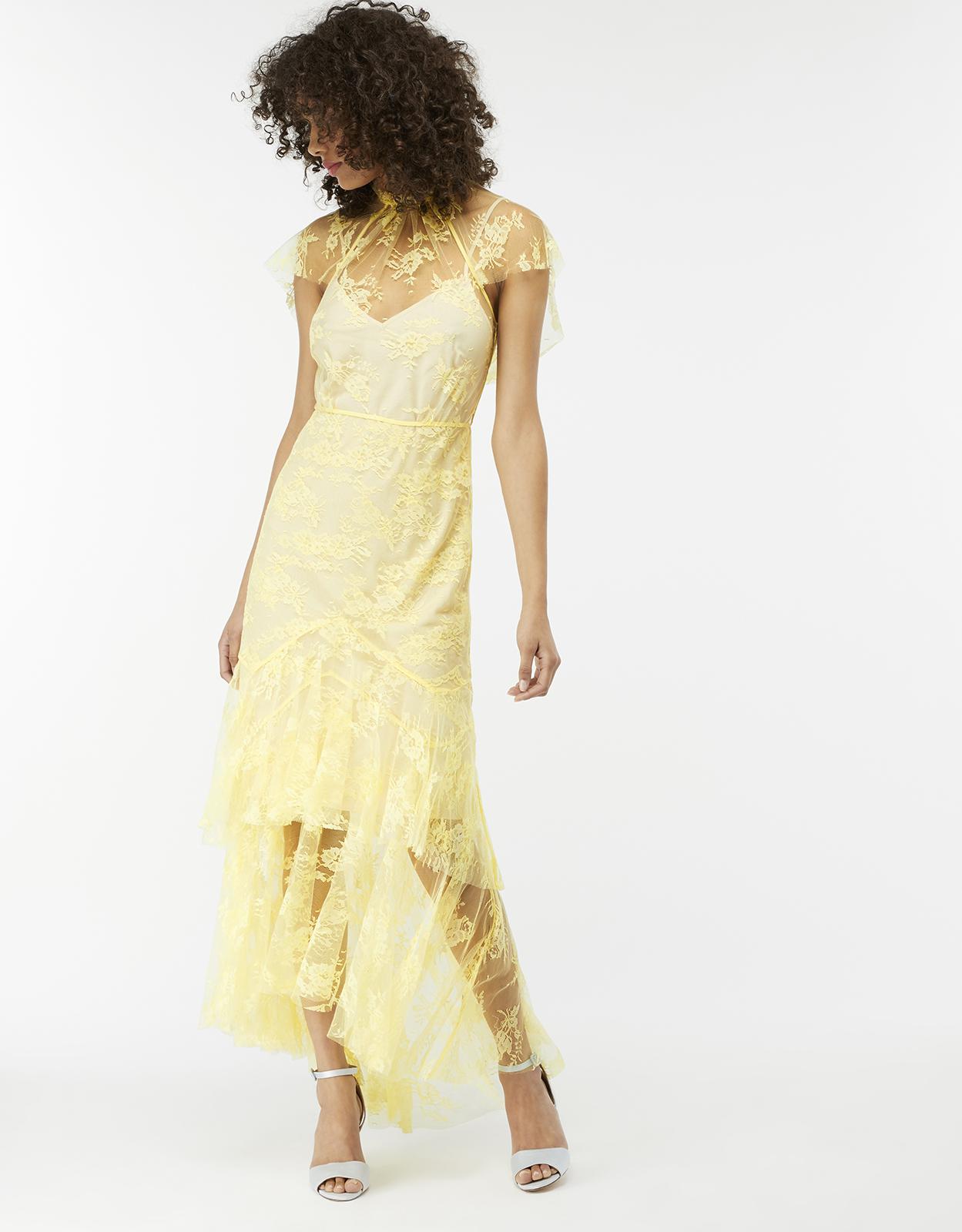 monsoon yellow lace dress