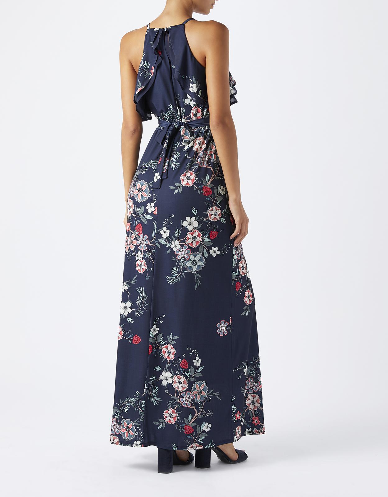 Monsoon Synthetic Sabina Floral Print Maxi Dress in Navy (Blue) - Lyst