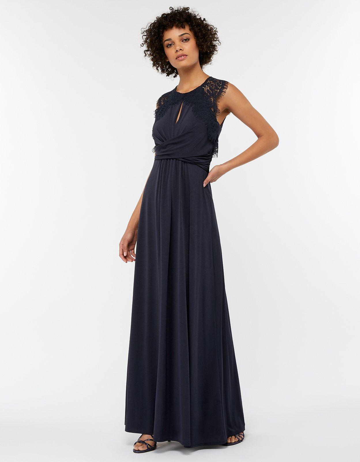 yasmeen lace jersey maxi bridesmaid dress