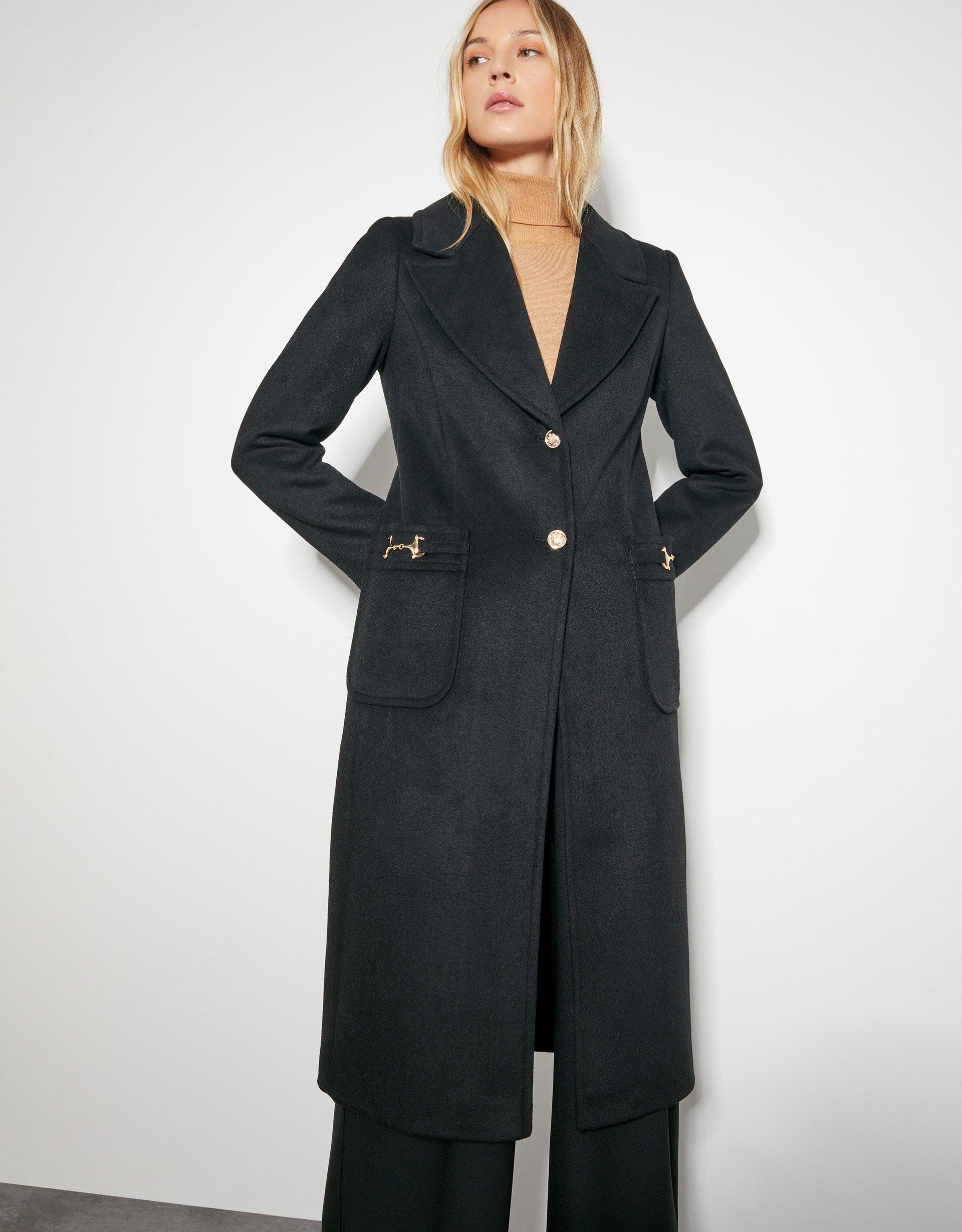 Monsoon Fleur Military Longline Coat Black Lyst UK