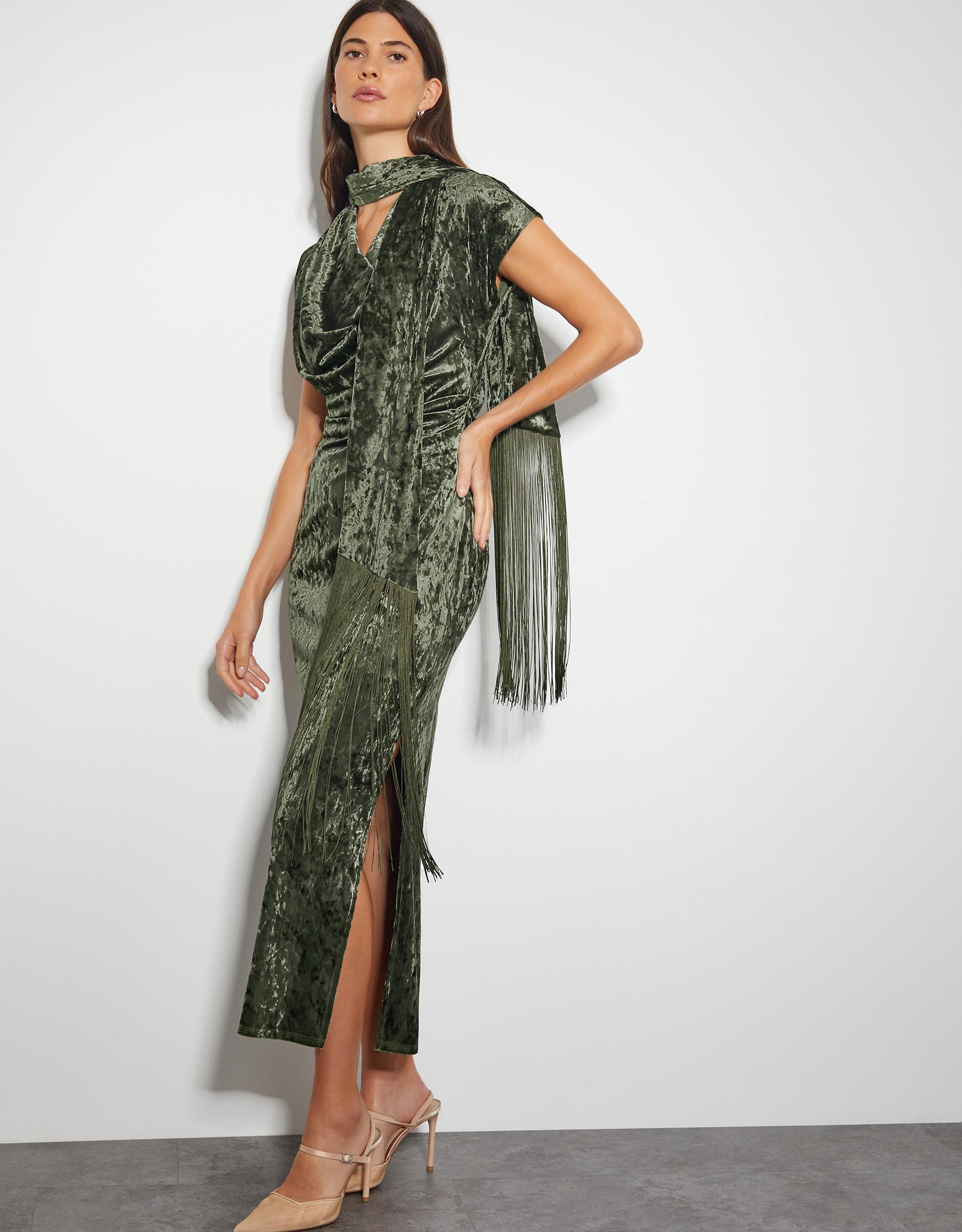 green emerald velvet dress Baltic Born Womens Muse Sequin Maxi Dress | Emerald main image 0