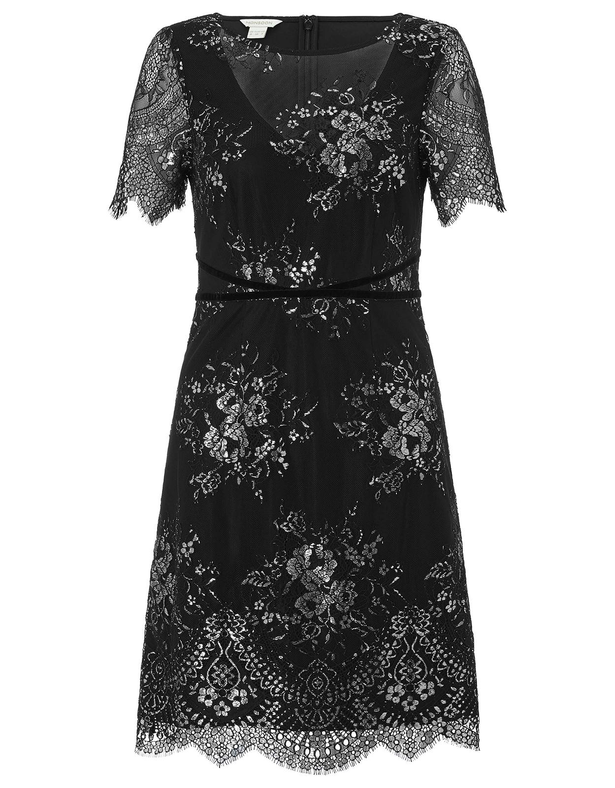 maisie metallic lace shift dress