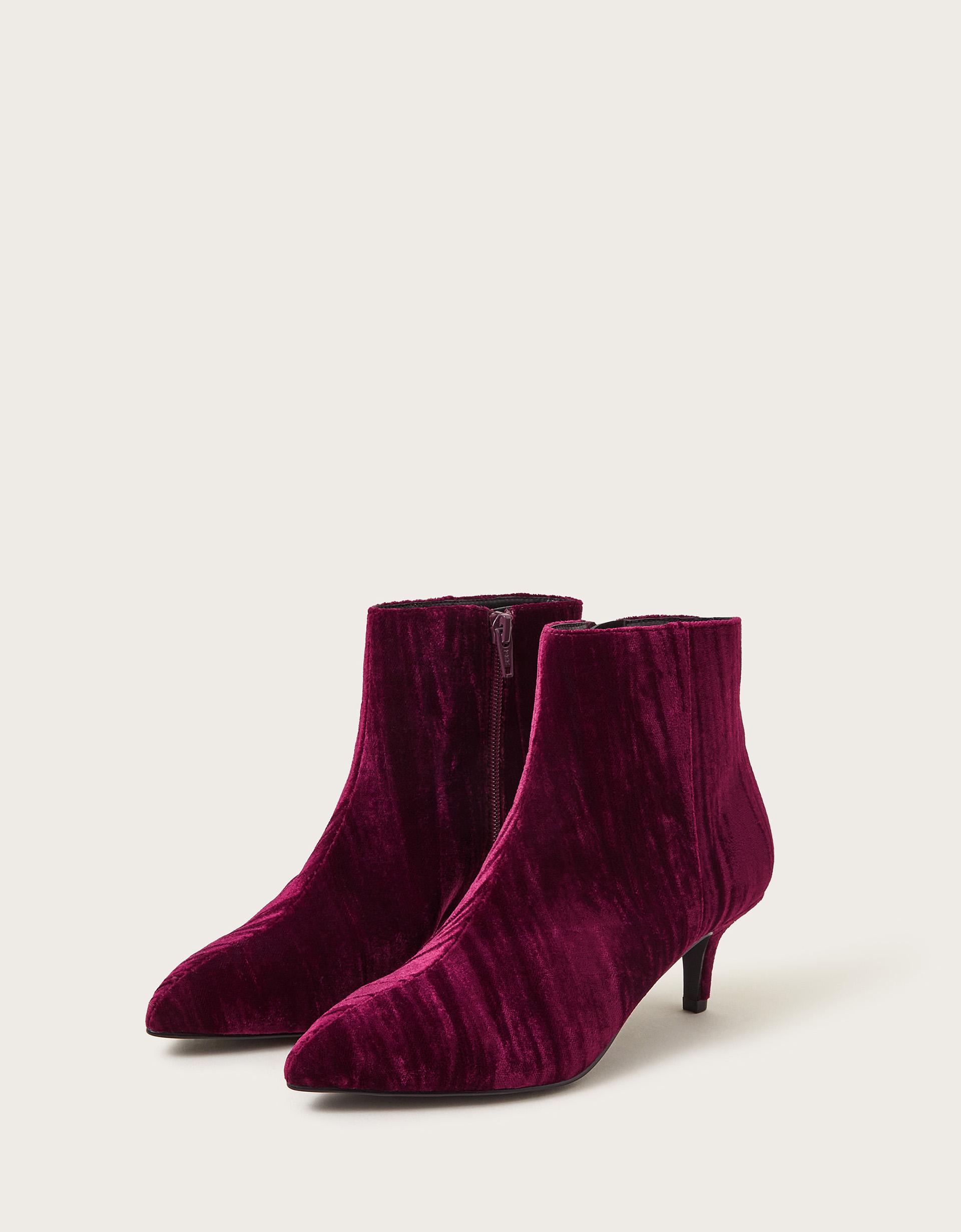 Pink kitten heel boots hot sale