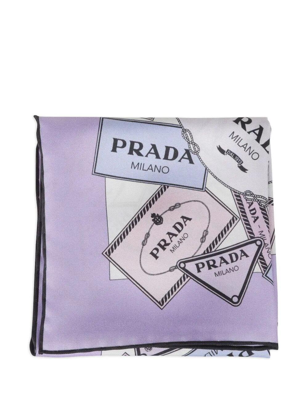 Prada Logo-Embellishment Scarves in Purple | Lyst UK