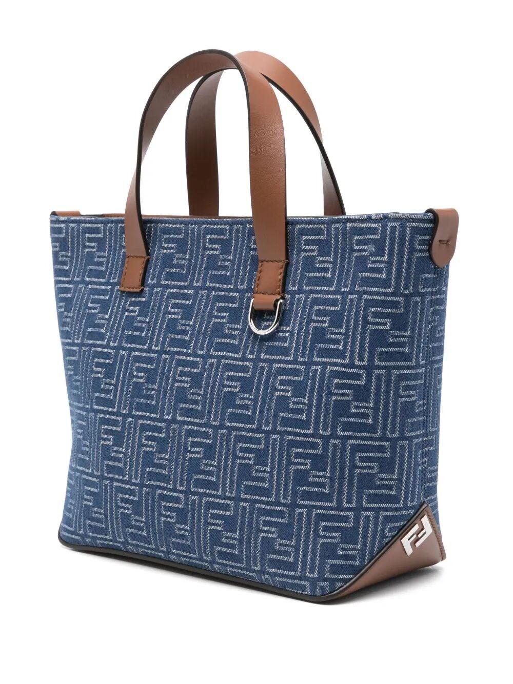 【関税＆送料込み】Fendi Denim-Effect Ff Jacquard Uette Wal Fendi Denim-effect ff jacquard chain baguette wallet | The