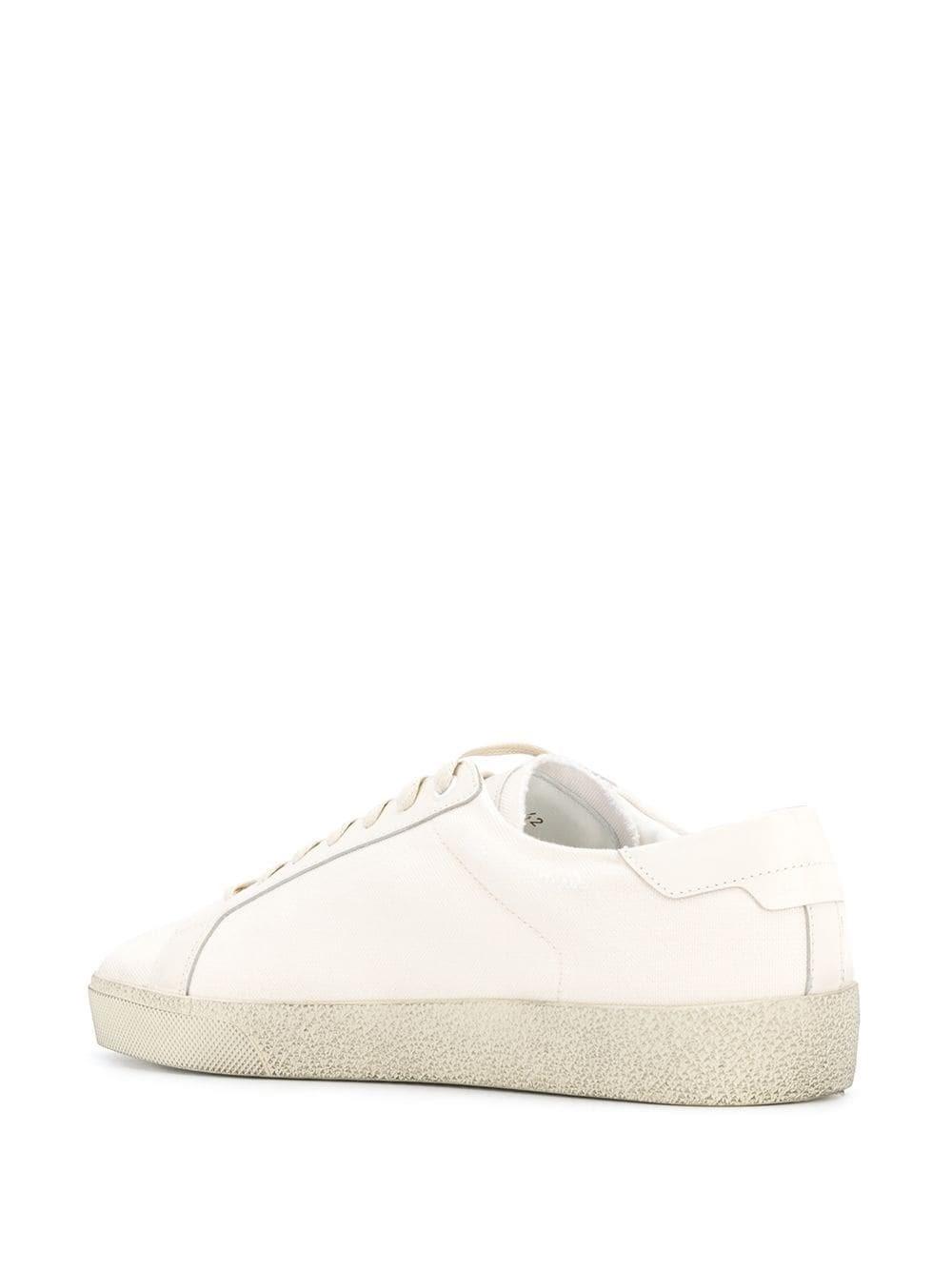 Saint Laurent Leather Sneakers in White for Men - Lyst