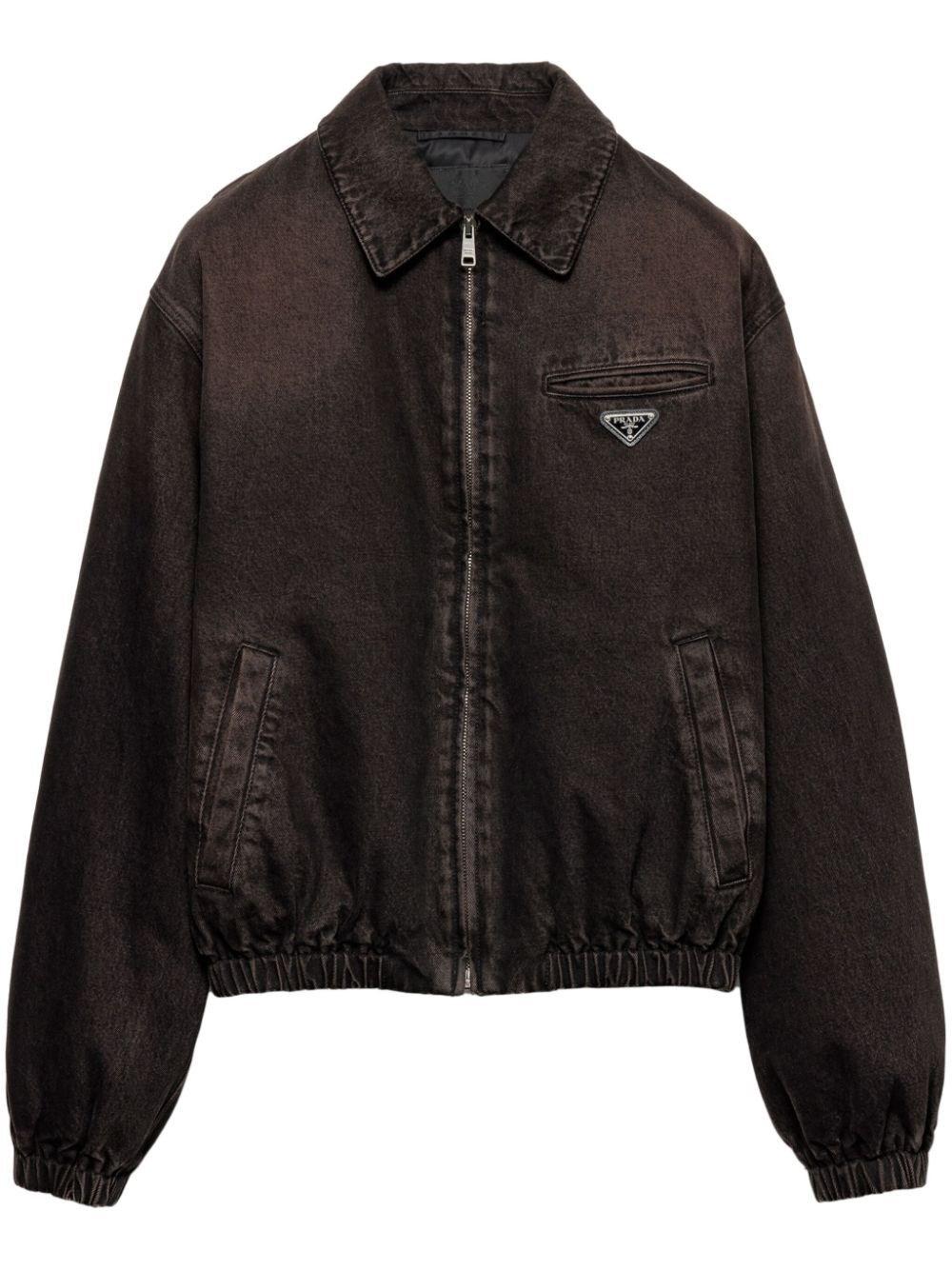 ブルゾン Prada Padded Bomber Jacket In Canvas prada-brown-Padded-Denim-