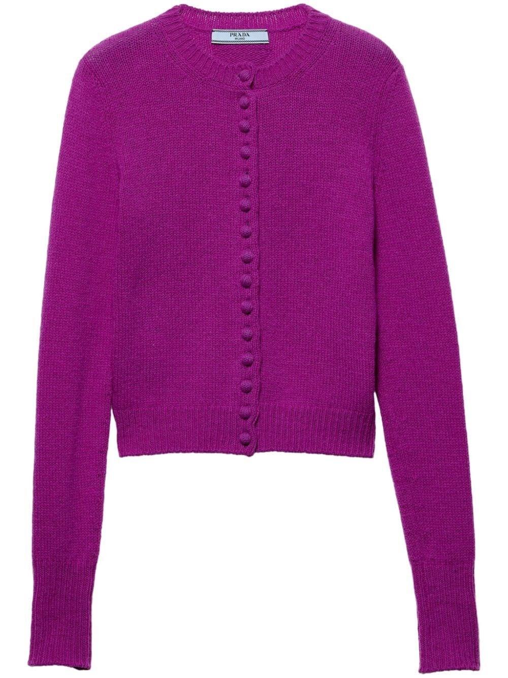 Prada Cashmere Cardigan in Purple | Lyst Prada Cashmere Cardigan in Purple | Lyst