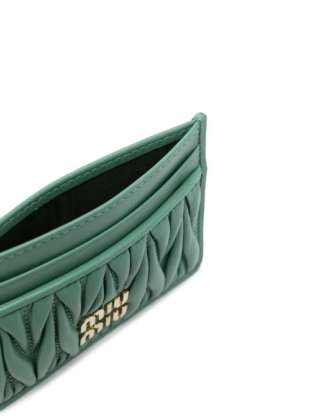Miu Miu Sage Matelassé Leather Cardholder in Green | Lyst Miu Miu Sage Matelassé Leather Cardholder in Green | Lyst