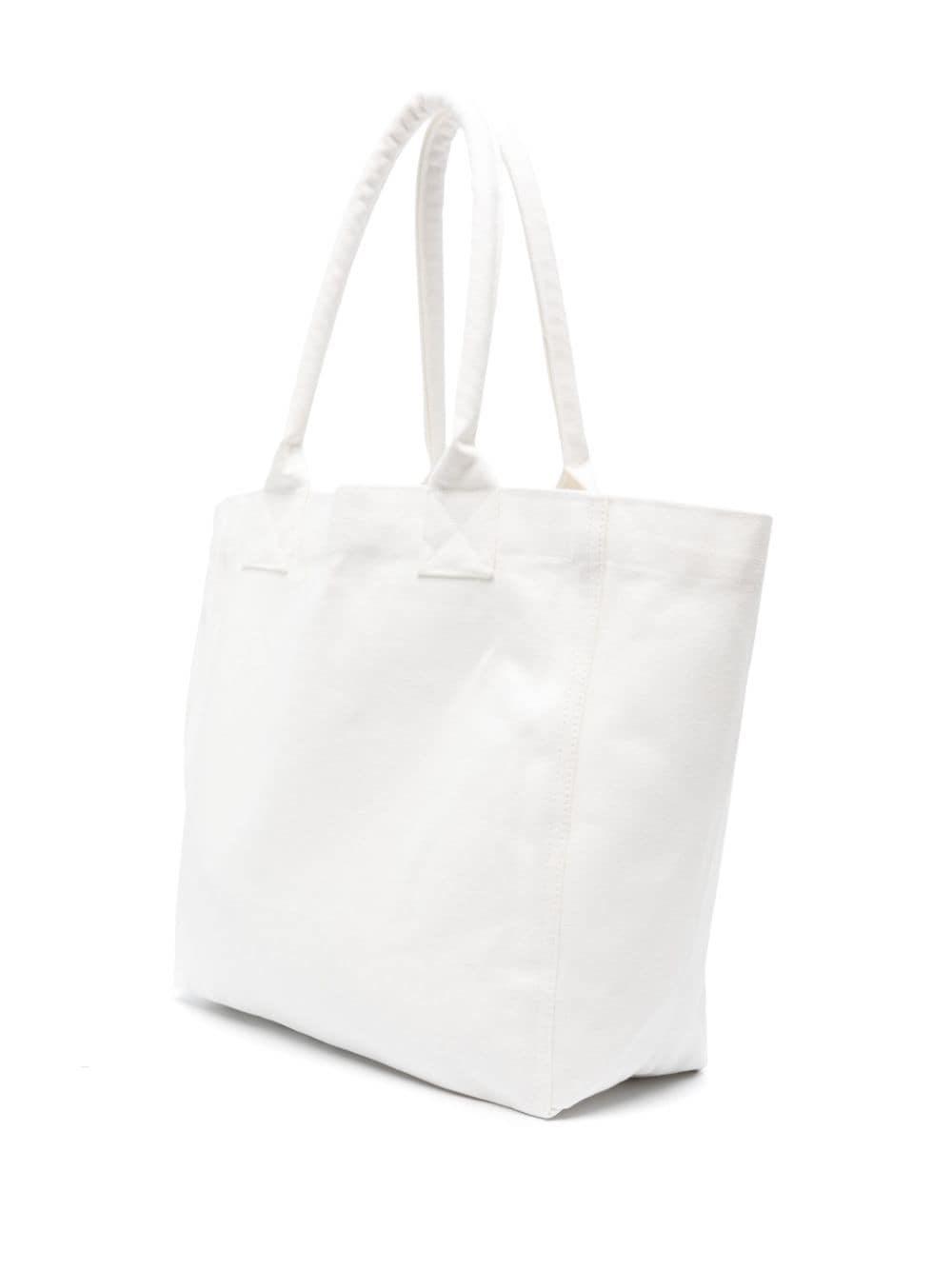 Isabel Marant Logo-Flocked Cotton Tote Bag - White