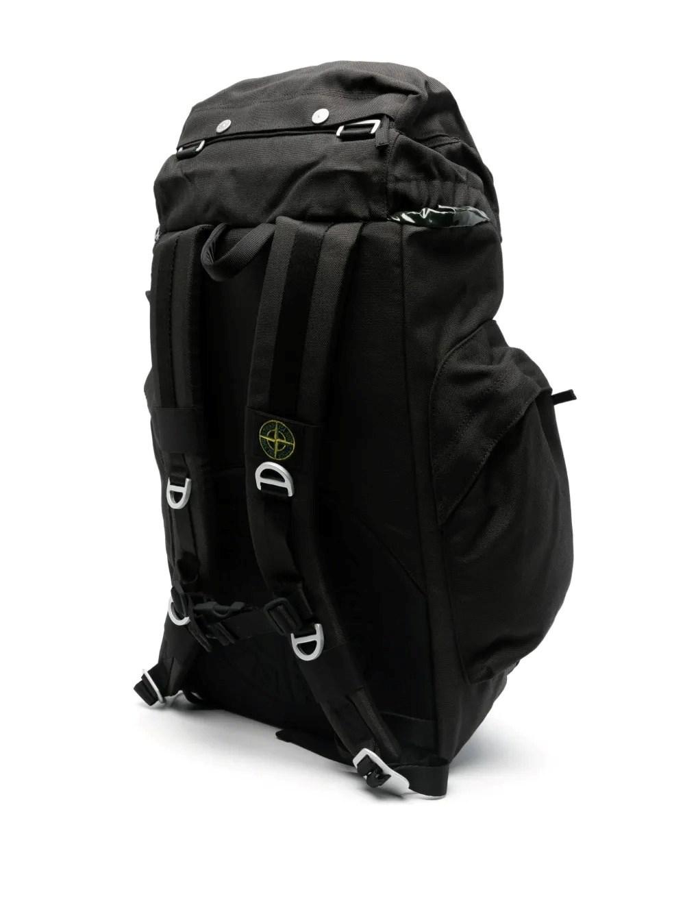 Stone Island Resin Treated Cordura 1500 Backpack Bags in Black for Stone Island Resin Treated Cordura 1500 Backpack Bags in Black for