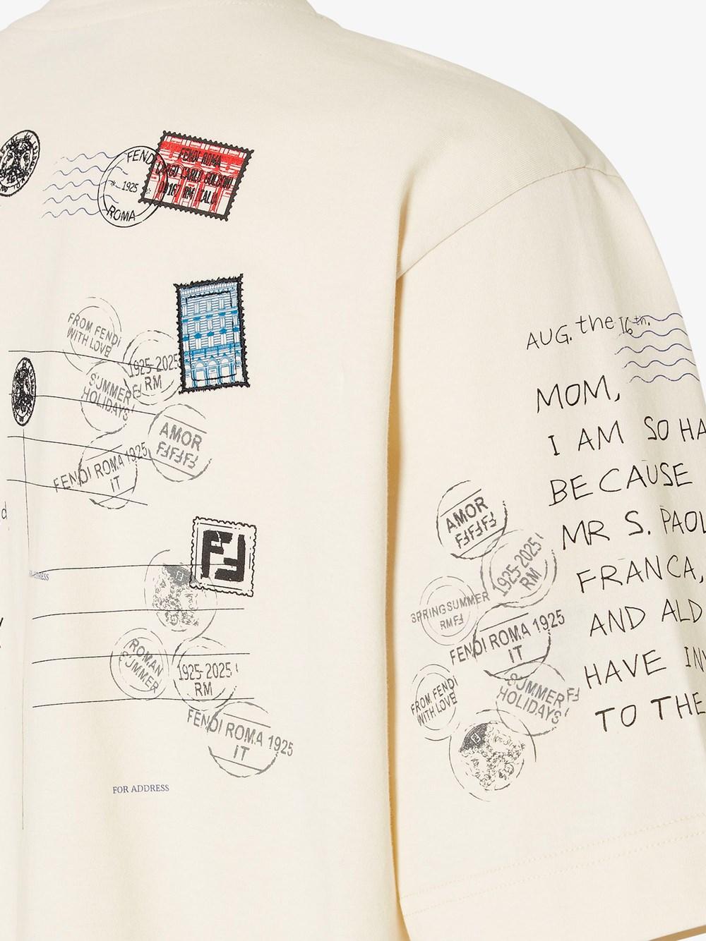 Fendi T-Shirt Postcard in Natural for Men | Lyst Canada Fendi T-Shirt Postcard in Natural for Men | Lyst Canada