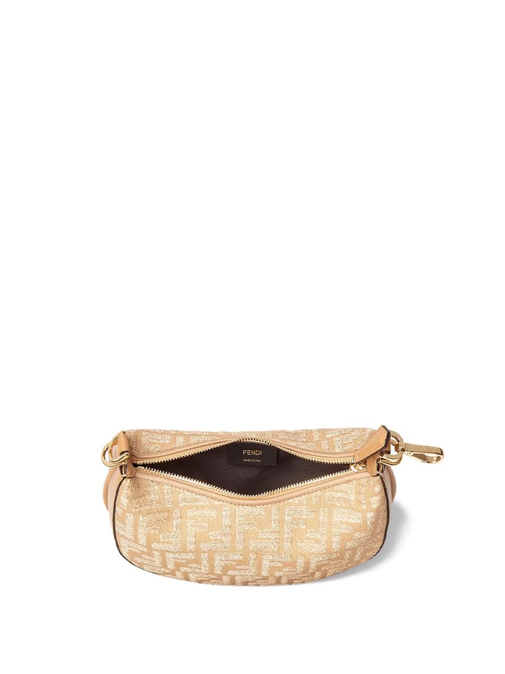 【関税＆送料込み】Fendi Jacquard Fabric Mini Graphy Hobo W Fendi Jacquard Fabric Mini Graphy Hobo Bag With Raffia Ff | Lyst