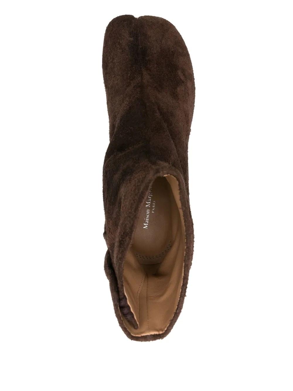 Maison Margiela Tabi 80 Suede Ankle Boots Shoes in Brown | Lyst