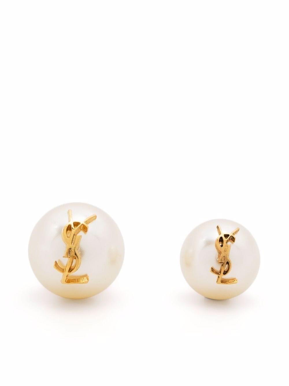 Monogram Pearl Earrings
