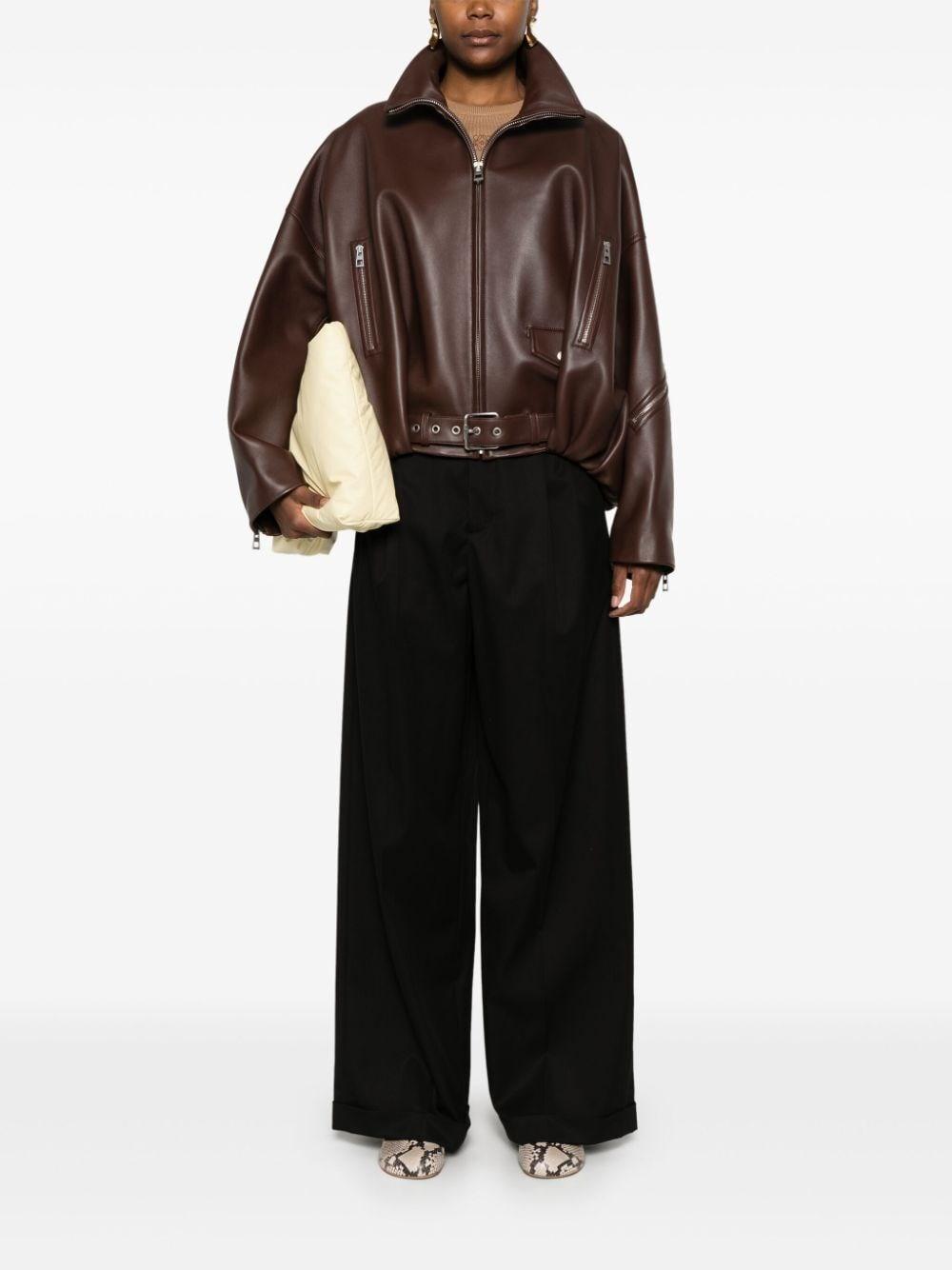 Loewe Loewe Lambskin Balloon Jacket in Brown | Lyst