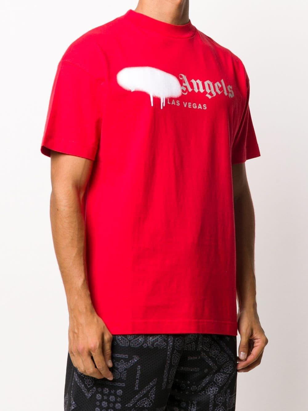 LAS VEGAS S/S SPRAYED T-SHIRT in red - Palm Angels® Official